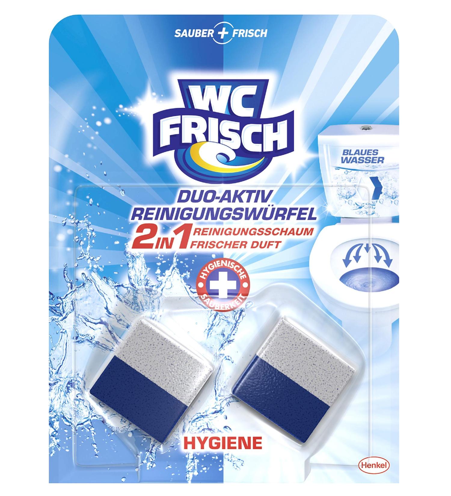 WC FRISCH Duo-Active Cleaning Cubes - 2 Pack for Hygienic Freshness & Limescale Protection | International Shipping Available - Buy Online on GoSupps.com