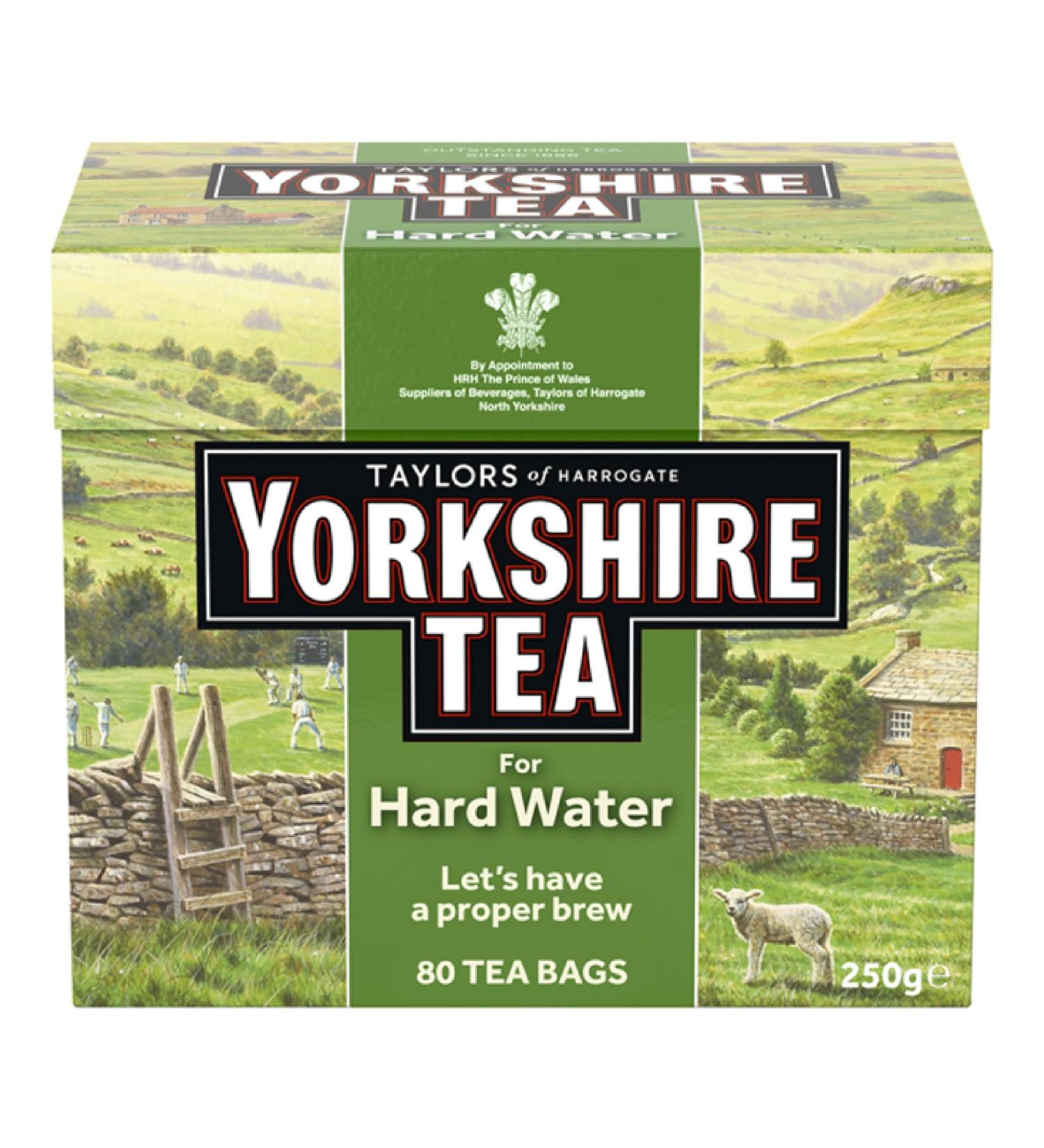 Yorkshire Tea for Hard Water - Strong Black English Tea | 80 Bags | Refreshing & Responsible Origin - Buy Online on GoSupps.com