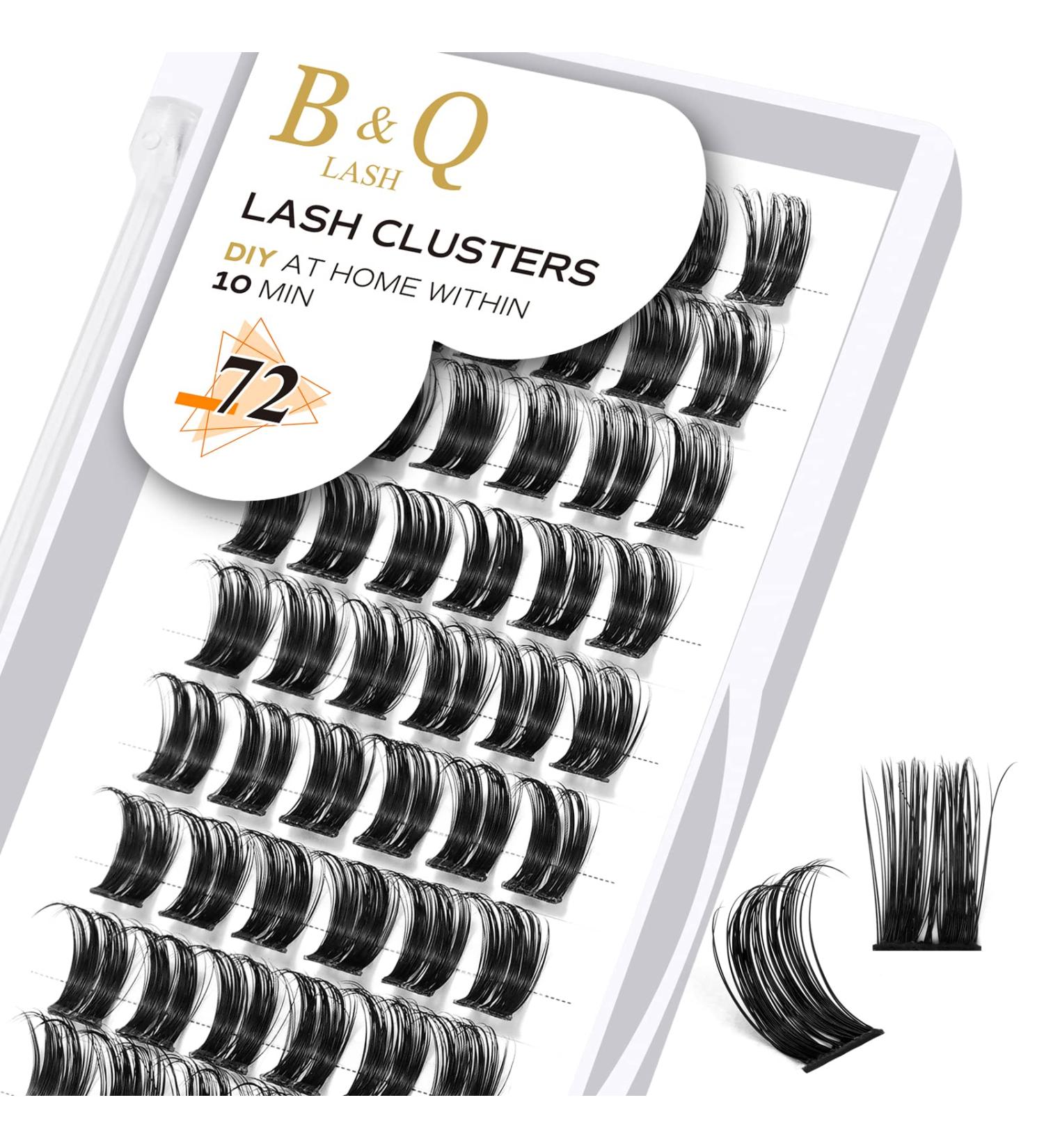 72 Cluster Lashes D Curl | Natural DIY Eyelash Extensions | Soft Fluffy B&Q Lash Clusters | D-14 mm B 45 - UK-FD-B45-D-14 - Buy Online on GoSupps.com