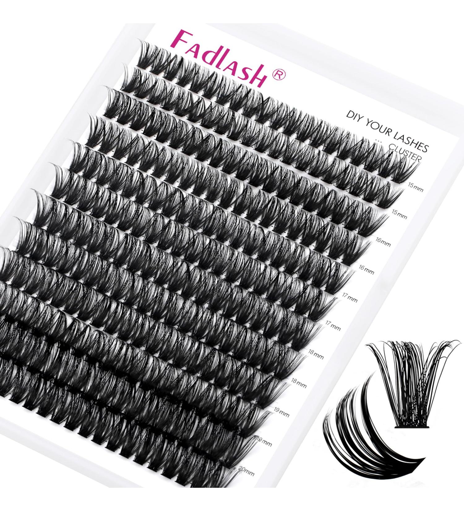 Fadlash 60D Cluster Eyelash Extensions - 200PCS DIY Single Eyelashes 0.07 C Curl 15-20mm for At-Home Application - Buy Online on GoSupps.com