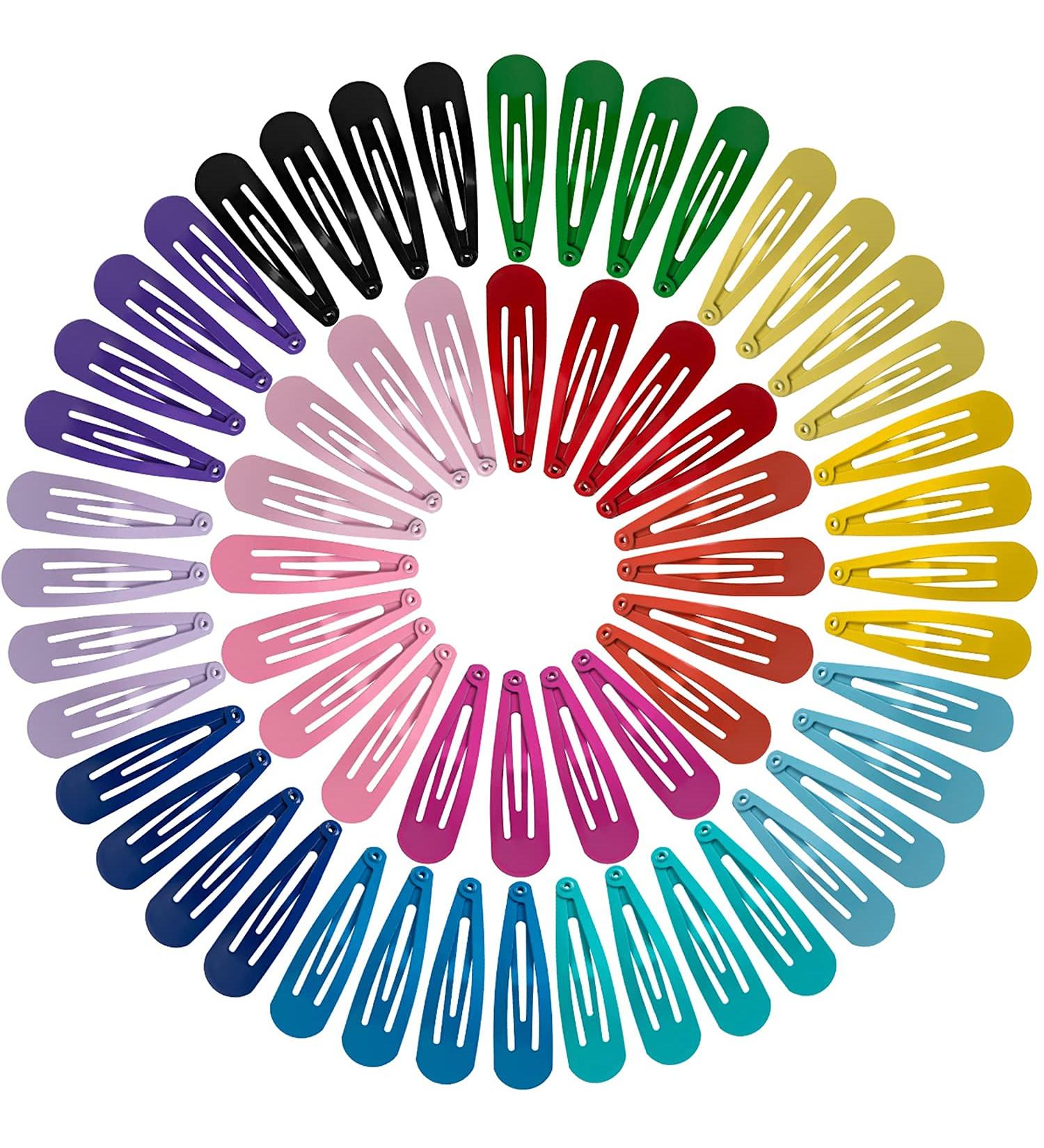 BetyBedy 60pcs Non-Slip Hair Barrettes Clips 2 Inch - Assorted Colors for Toddlers, Girls, Teens, Women - Metal Hairpins Accessories (Pack of 60) - Buy Online on GoSupps.com