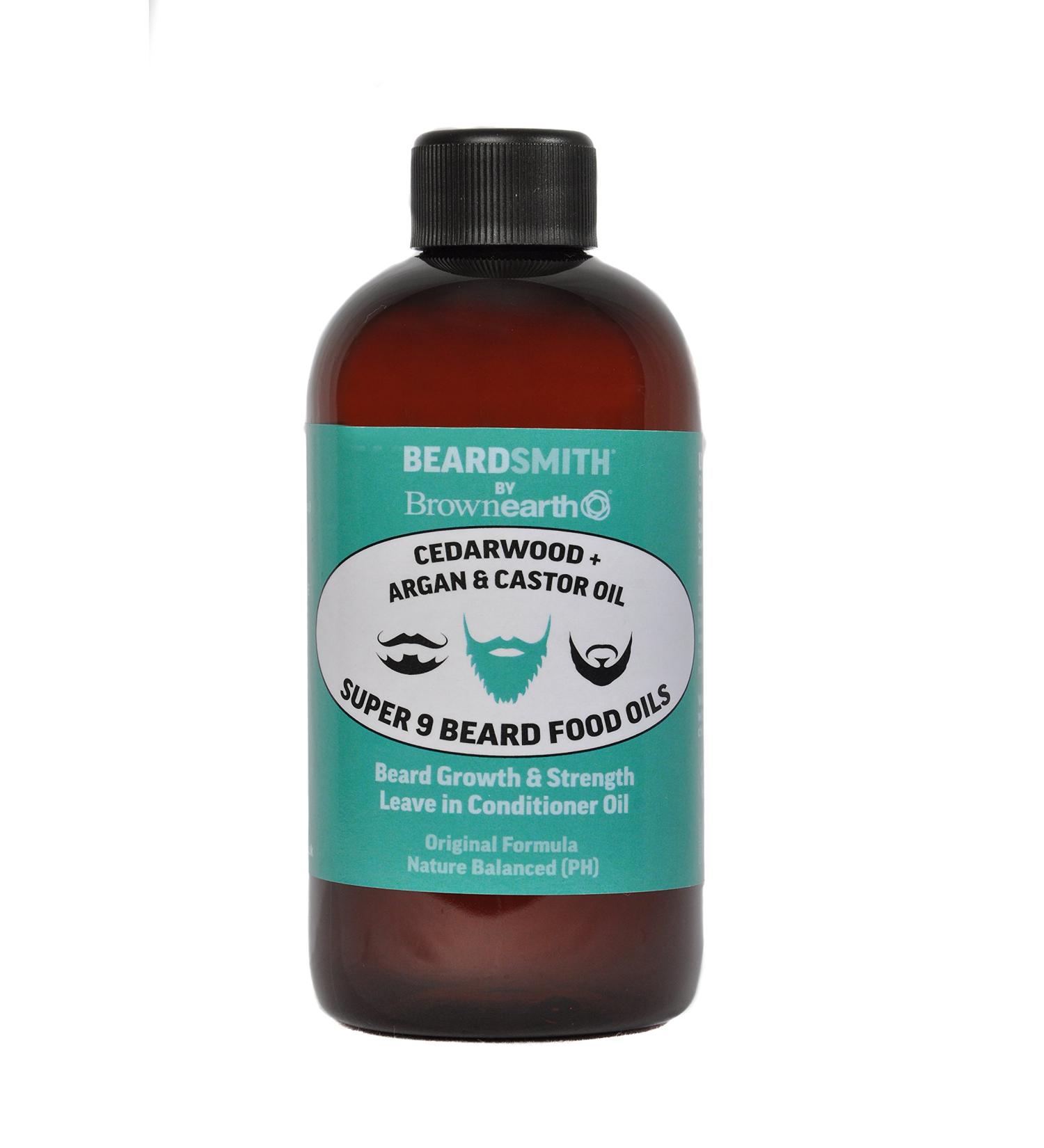 Cedarwood & ARGAN Castor Oil Beard Growth Conditioner - 200ML | Strengthens, Adds Shine | Alcohol & Paraben Free, 9 Essential Oils - Buy Online on GoSupps.com