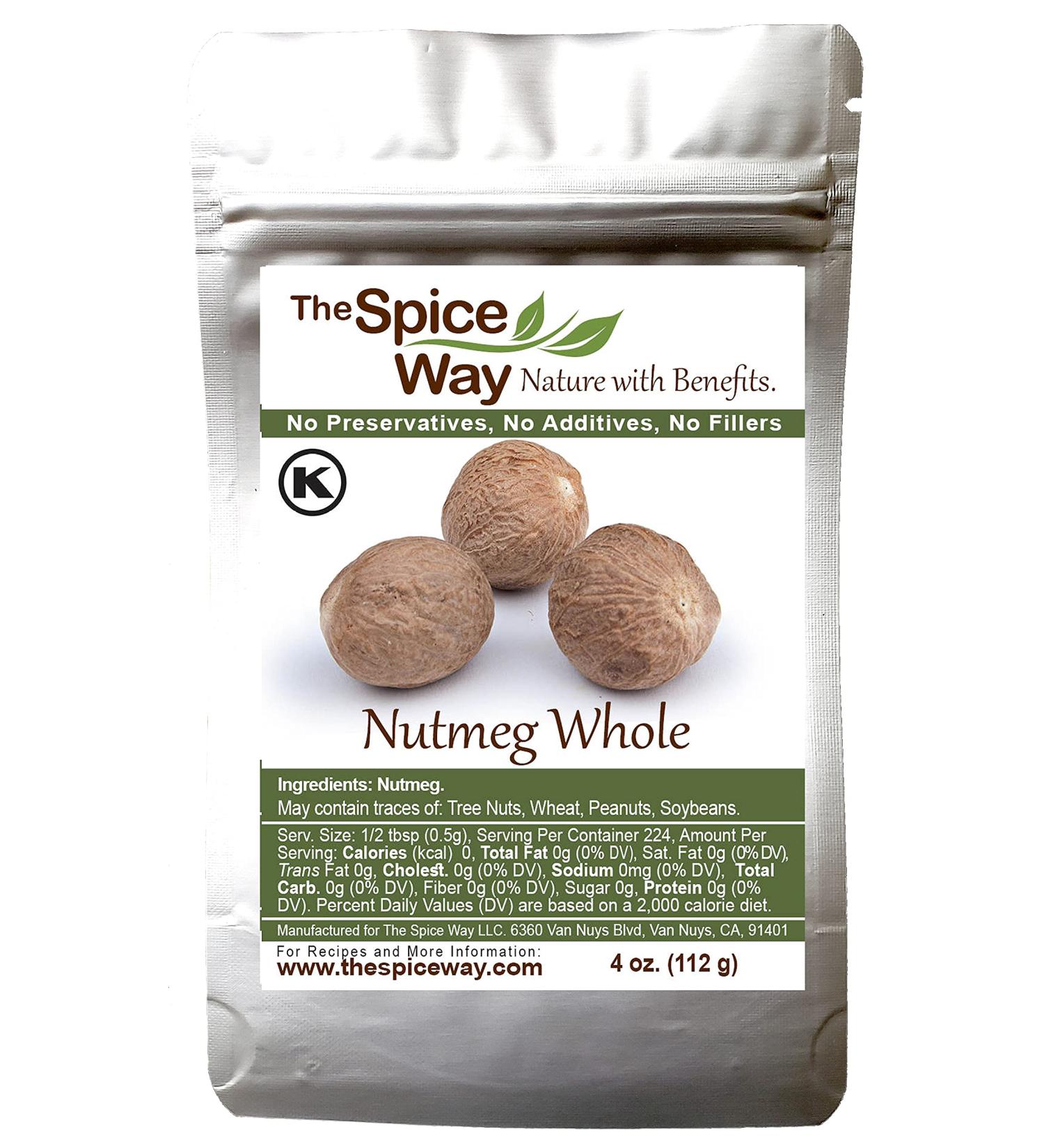 The Spice Way Nutmeg Whole - 4 oz: Premium Whole Nutmeg for Culinary Delights - Buy Online on GoSupps.com