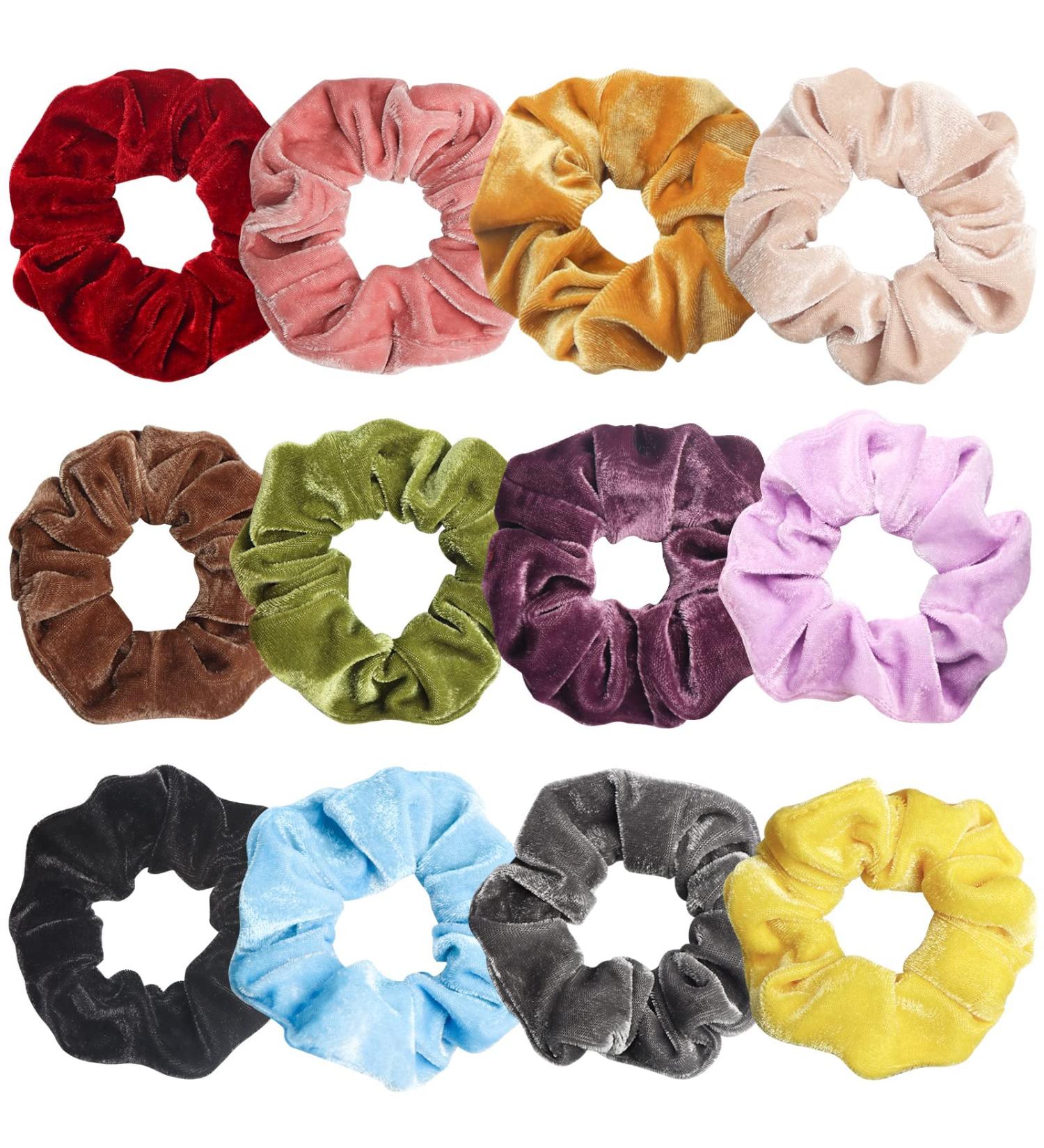 OWill 12 Pcs Velvet Scrunchies for Hair Elastics Hair Bands Thick Scrunchy Hair Bands Ties Ponytail Holders Set for Women Girls Thick Hair 1 count (Pack of 1) Multi - Buy Online on GoSupps.com