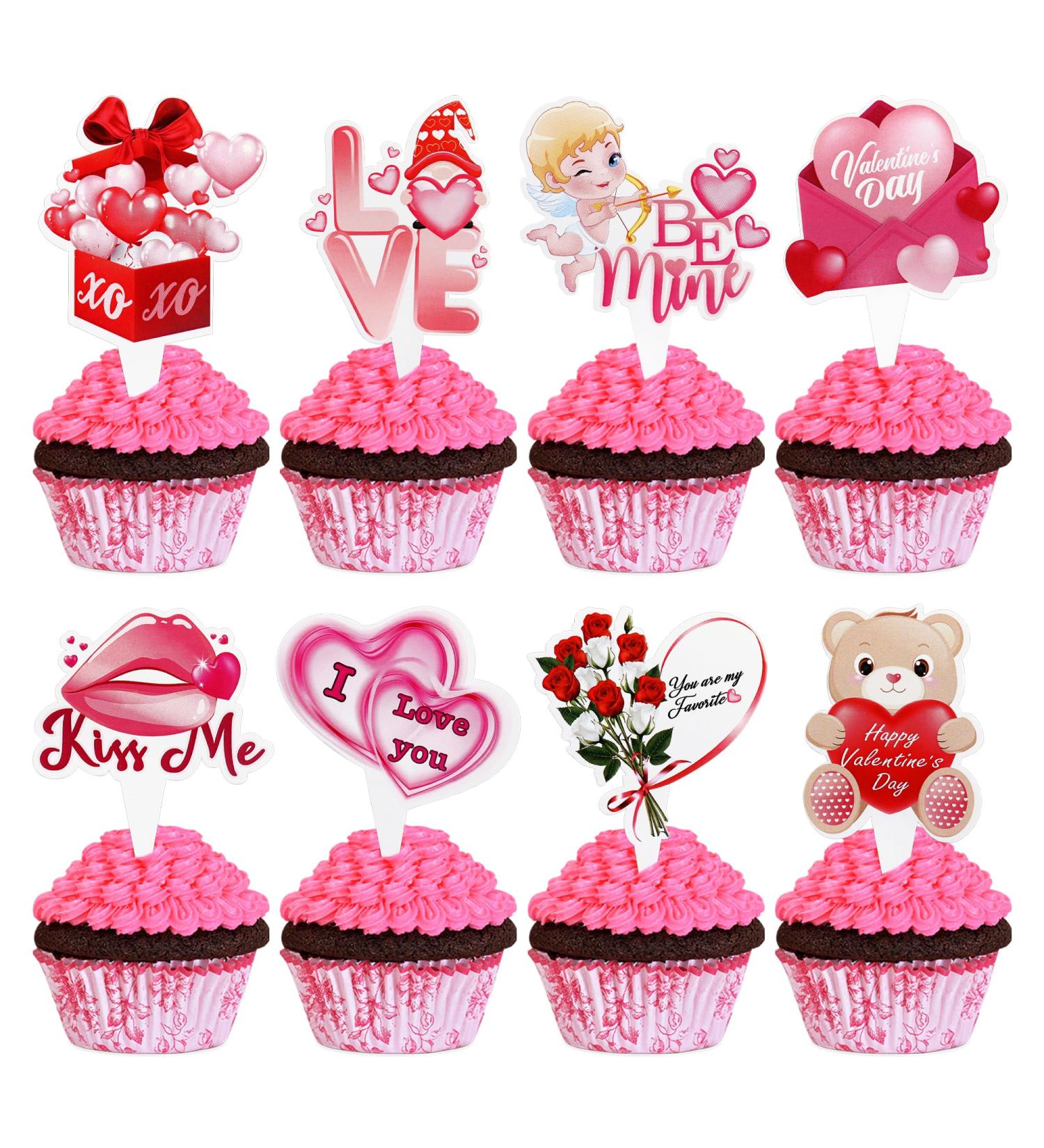 Ercadio 32 Pack Valentine's Day Cupcake Toppers Hear Be Mine Cupcake Picks Valentine's Day Kiss Me Cupcake Toppers Valentine s Day I Love You Cupcake Picks for Wedding Valentine's Party Cake Decors Z-2 - Buy Online on GoSupps.com