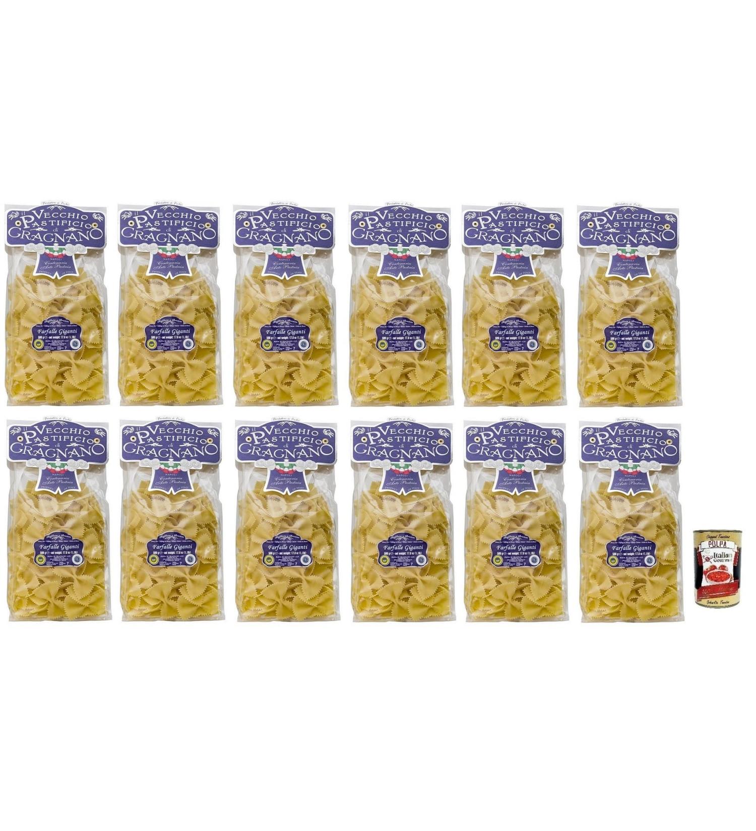 Italian Gourmet ER Il Vecchio Pastificio di Gragnano Pasta Farfalle Gragnano IGP noodles from durum wheat greetings of the highest quality 500 g + Italian gourmet Polpa di Pomodoro 400 g can - Buy Online on GoSupps.com