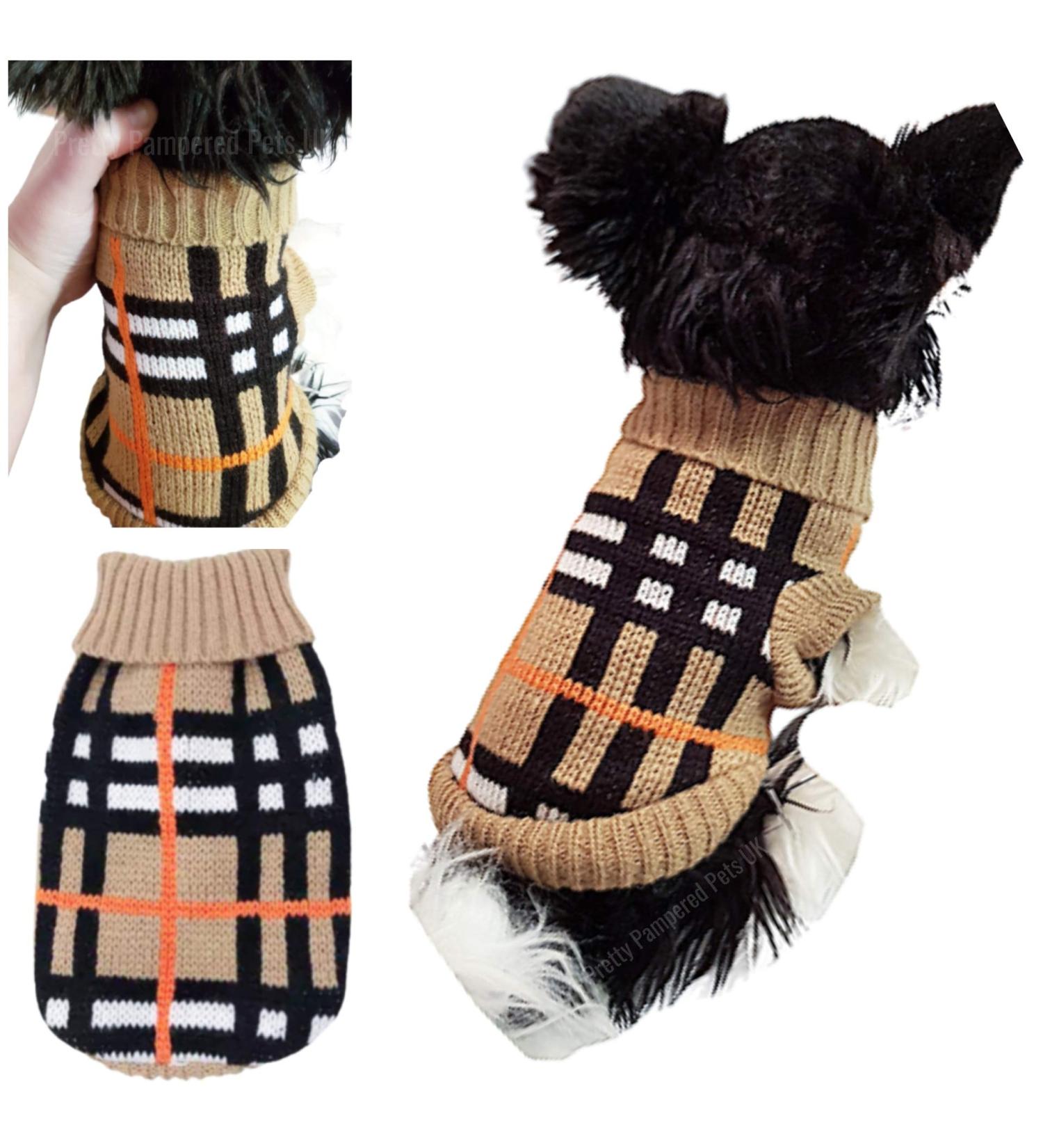 Chihuahua Clothes Puppy Plaid Dog Coat Knit Jumper Cosy Tiny Toy Teacup Sized Smaller Breeds XXXS XXS XS (Tartan XXXS) XXXS Tartan - Buy Online on GoSupps.com