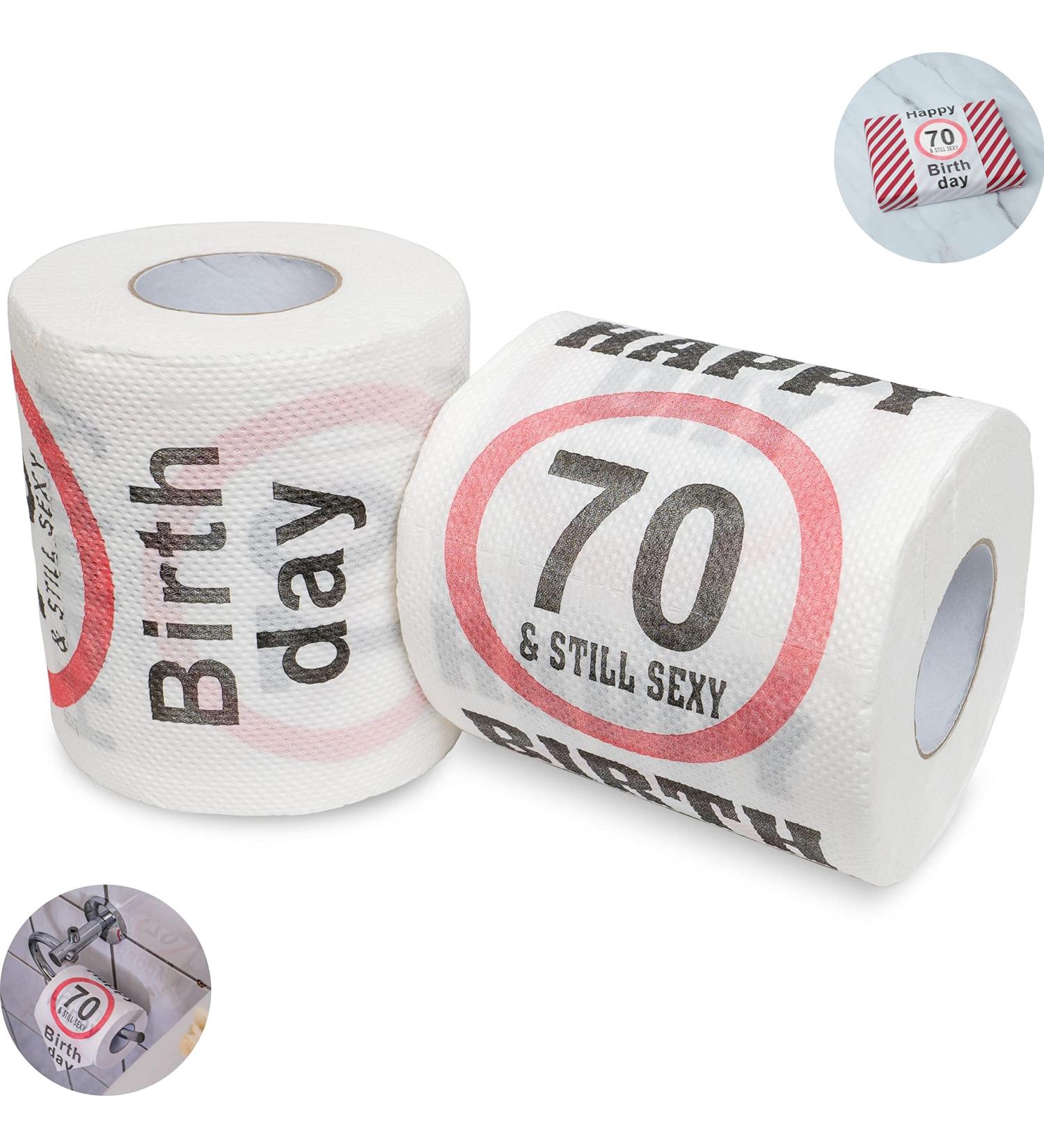 Funny 70th Birthday Toilet Paper - Happy 70 & Still Sexy | 2 Pack Gift & Decor - Buy Online on GoSupps.com