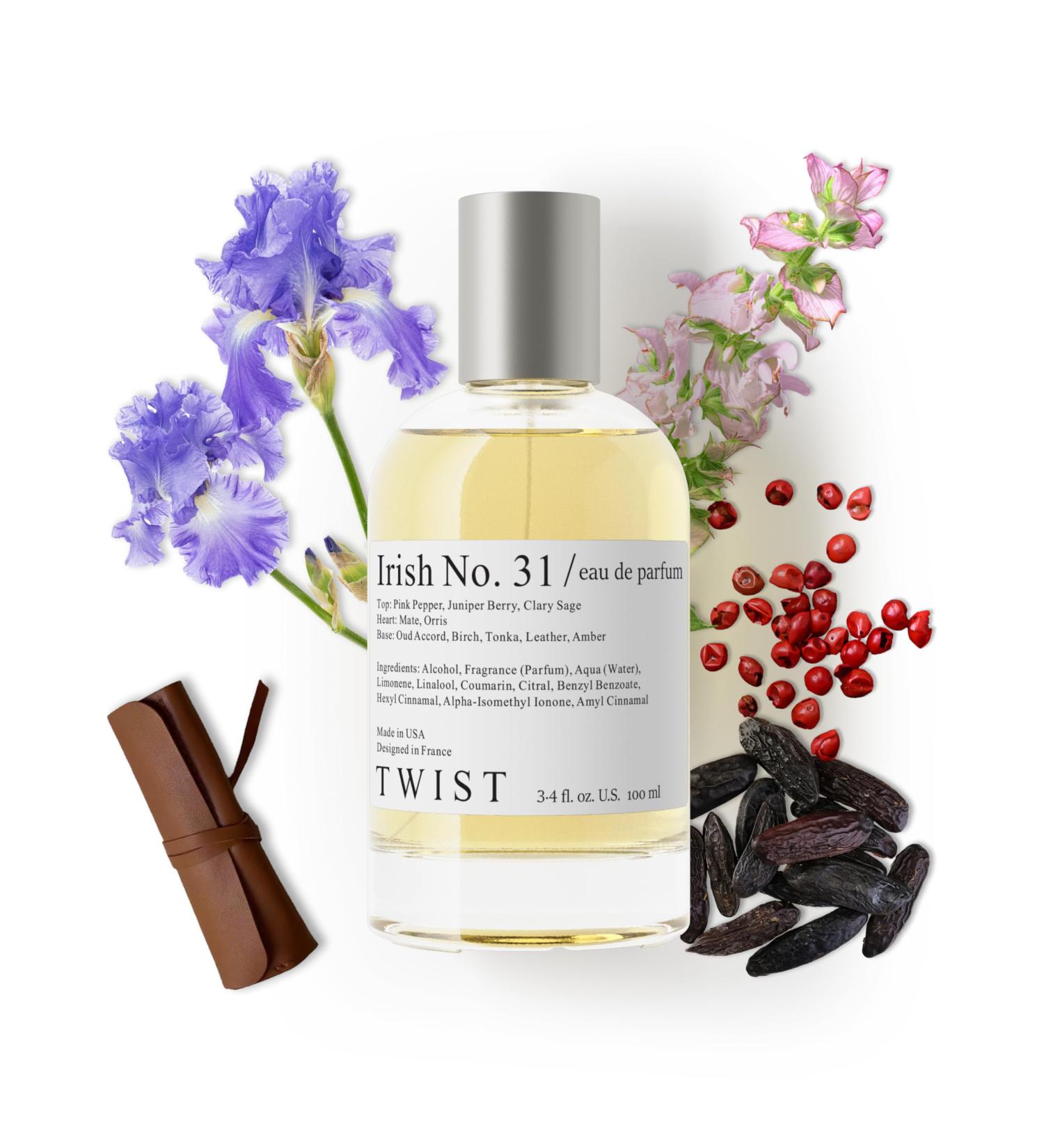 Twist - Irish No. 31 - Eau De Parfum Inspired by Memo Paris Irish Leather Long-Lasting Perfume For Women & Men Paraben Free Vegan Clean Ingredients Unisex Fragrance - Spray 100 ml | 3.4 fl. oz. Irish No. 31 - inspired by M. Paris Irish Leather 3.4 Fl Oz ( - Buy Online on GoSupps.com