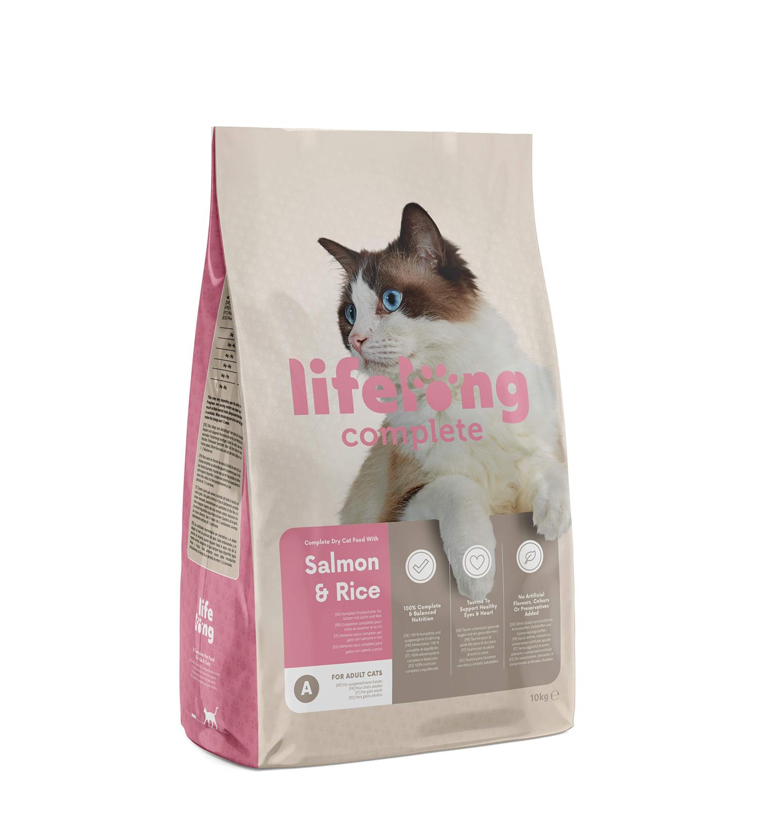 Buy Lifelong Complete Dry Cat Food - Salmon & Rice | 10kg | Best International Shipping - Buy Online on GoSupps.com