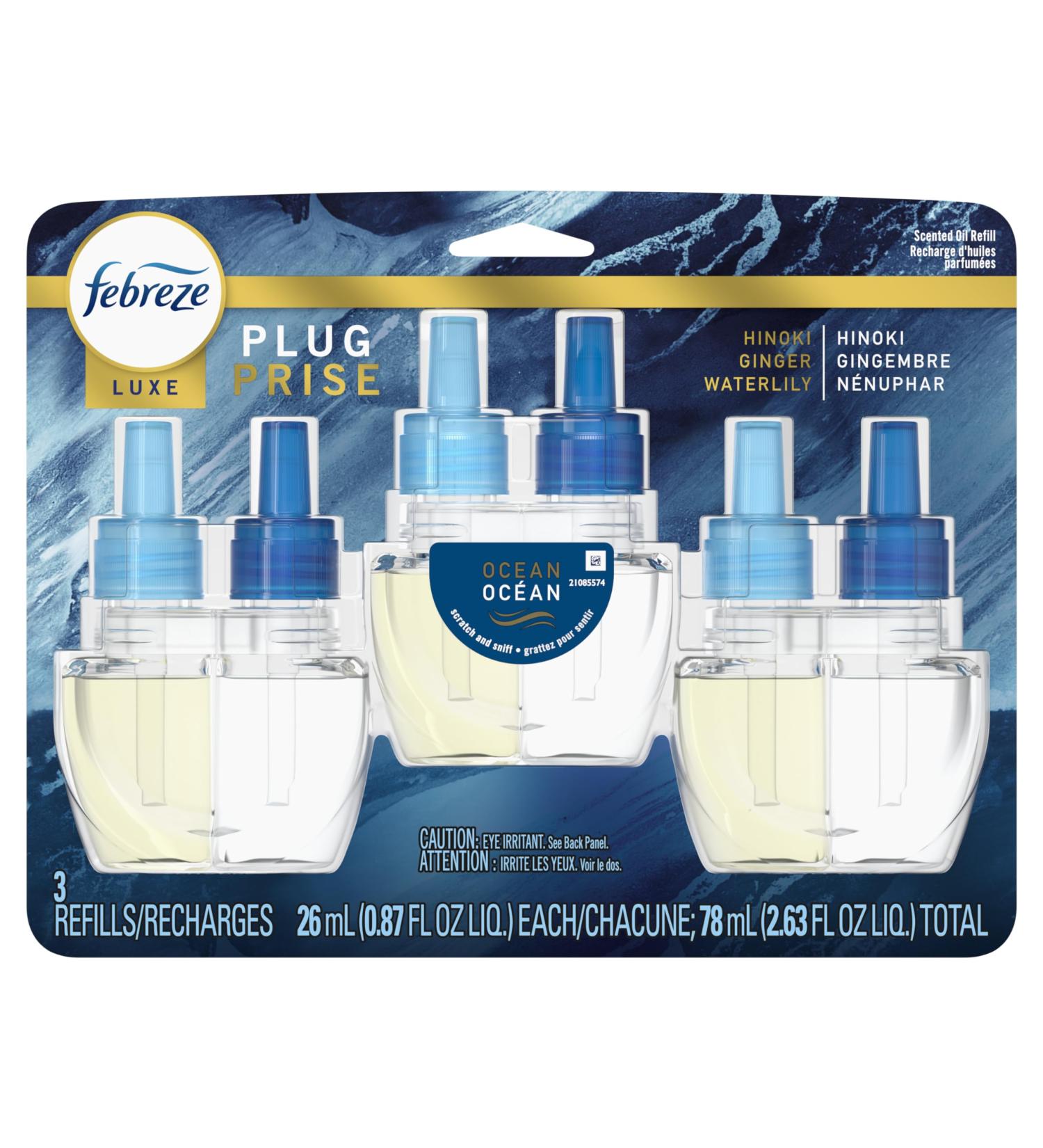 Febreze Fade Defy PLUG Air Freshener & Odor Fighter Ocean Oil Refill 3 Count 78Ml - Buy Online on GoSupps.com