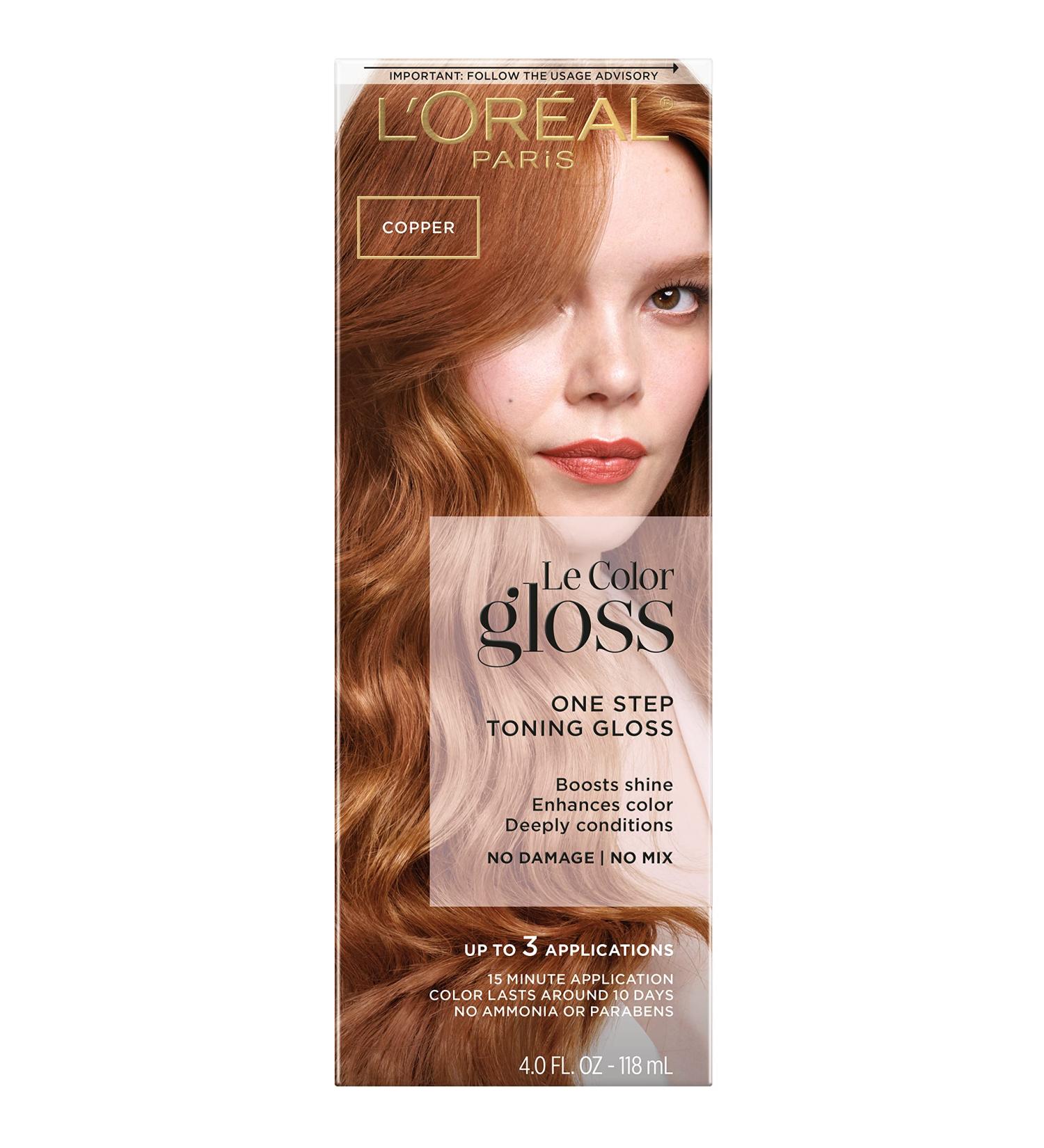 L'Oreal Paris Le Color One Step Toning Hair Gloss - Copper 4oz (Pack of 1) - Buy Online on GoSupps.com