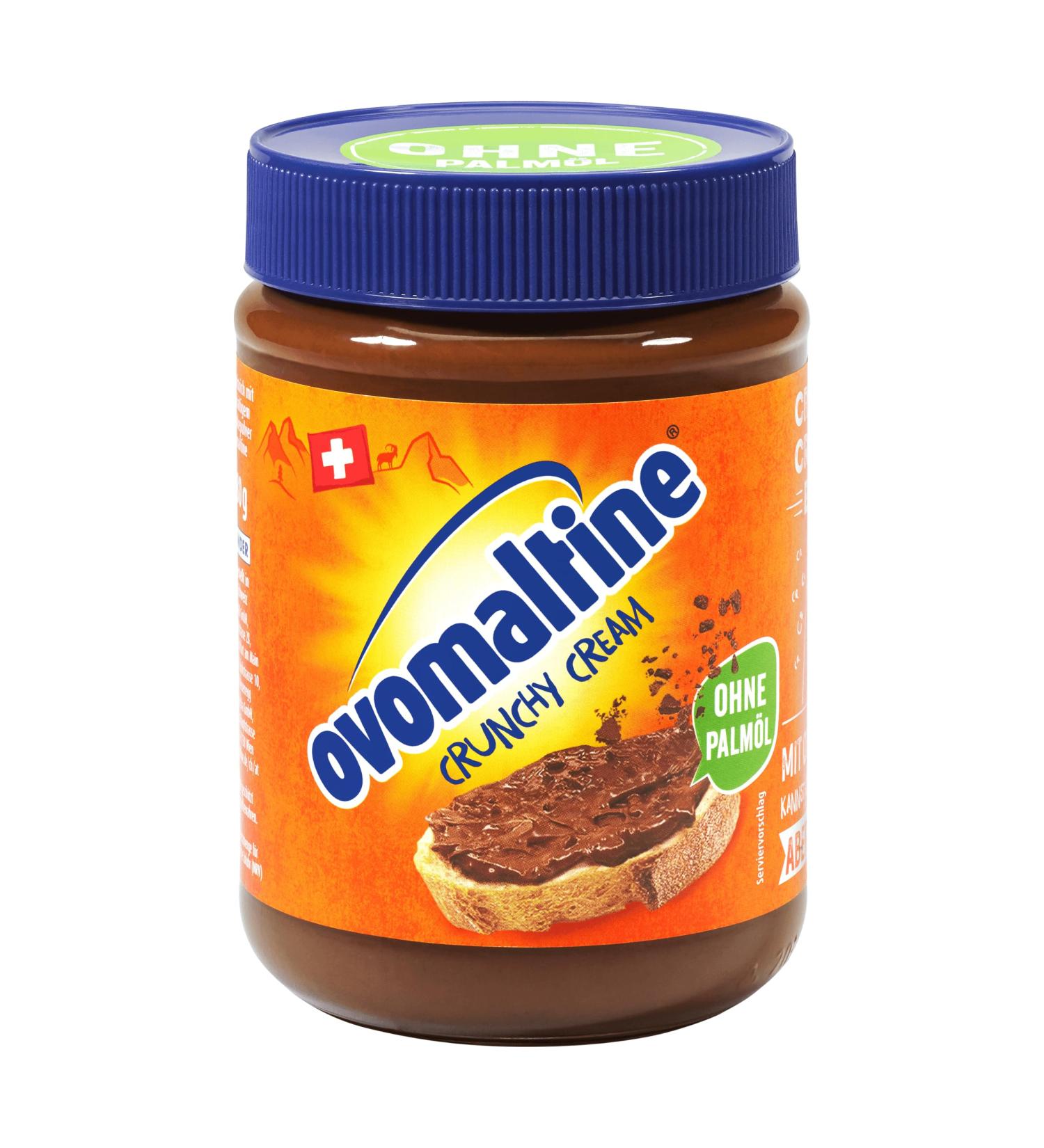 Ovomaltine Crunchy Cream - Cr me tartiner au chocolat croustillant sans huile de palme - tartiner doux avec des morceaux croustillants d'Ovomaltine - fabriqu en Suisse (1 x 380 g) Crunchy Cr me 380 g - Buy Online on GoSupps.com