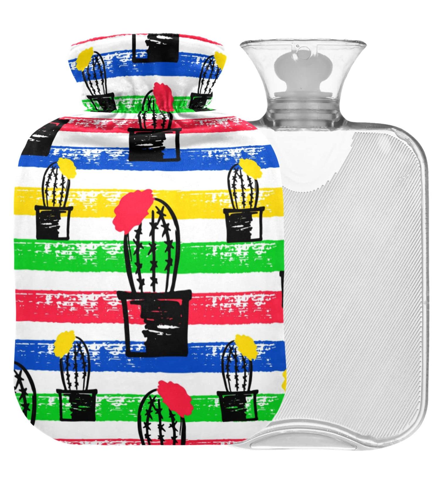 NAANLE Colorful Striped Hot Water Bottle with Cover - 1L for Menstrual Cramps Pain Relief & Heat Therapy - Buy Online on GoSupps.com