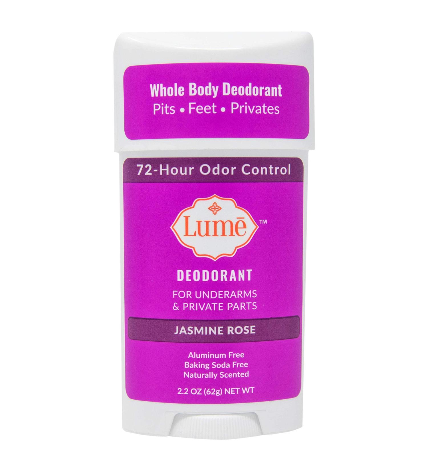 Lume Natural Deodorant Stick - Aluminum-Free, Baking Soda-Free, Hypoallergenic for Underarms & Private Parts - Safe for Sensitive Skin - 2.2oz (Jasmine Rose) - Buy Online on GoSupps.com