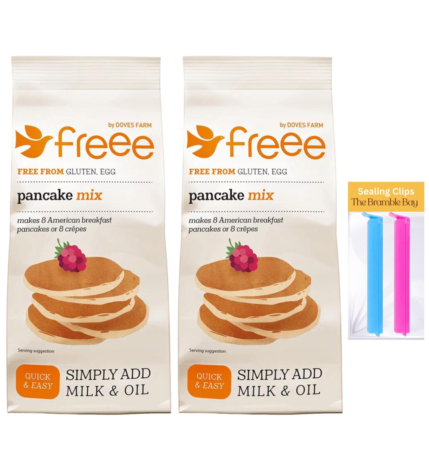 Doves Farm Gluten Free Pancake Mix 300g x2 Sealing Clips x2 - Buy Online on GoSupps.com