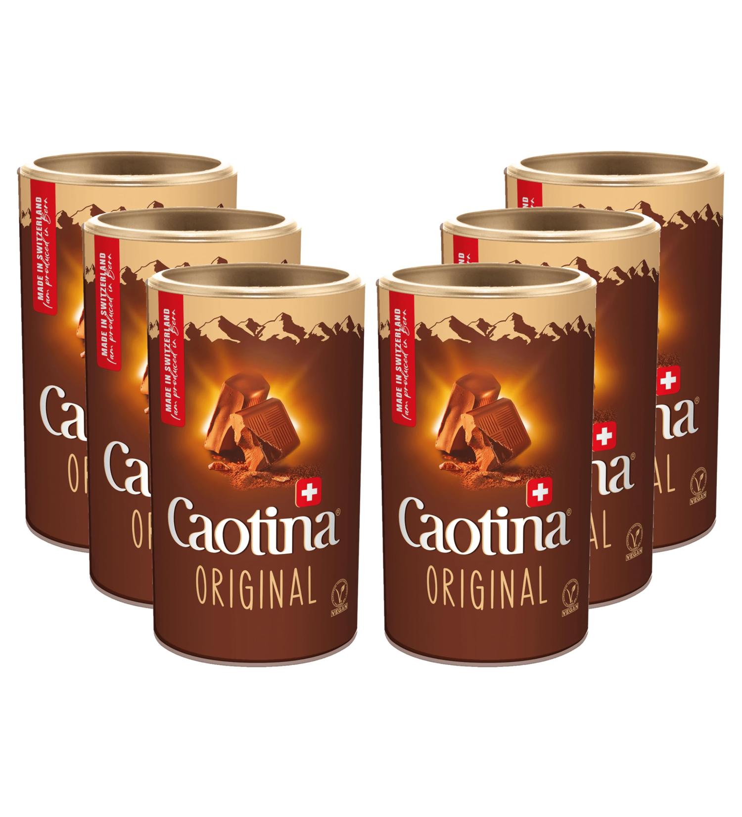 Caotina Original Drinking Chocolate - Swiss Cocoa Powder for Hot Chocolate (6 x 200g) - Finest Sustainable Cacao - Buy Online on GoSupps.com