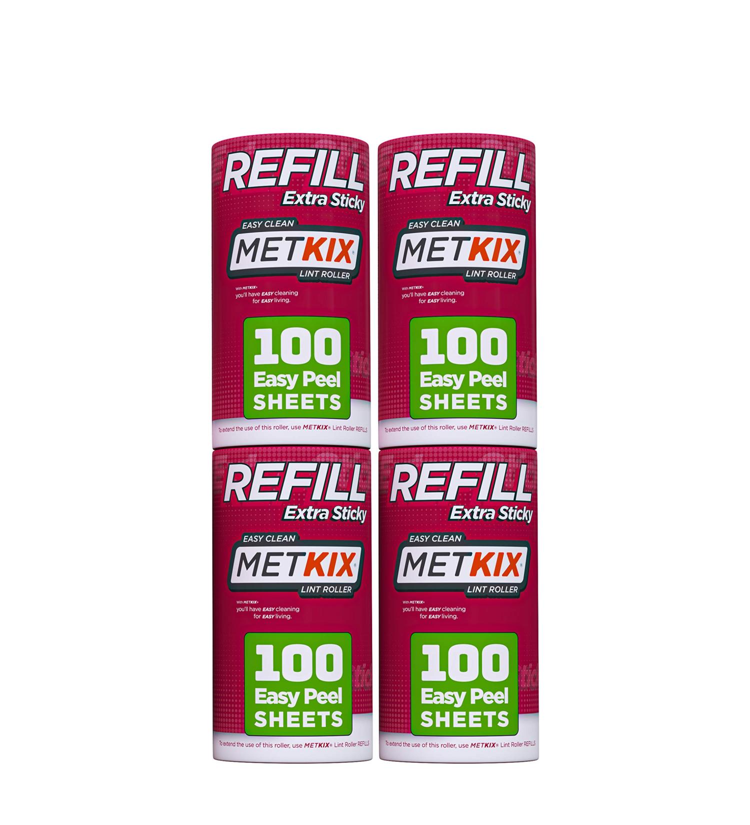 Metkix Refill Pack for Lint Rollers - 4 Refills (400 Sheets) | International Shipping Available - Buy Online on GoSupps.com