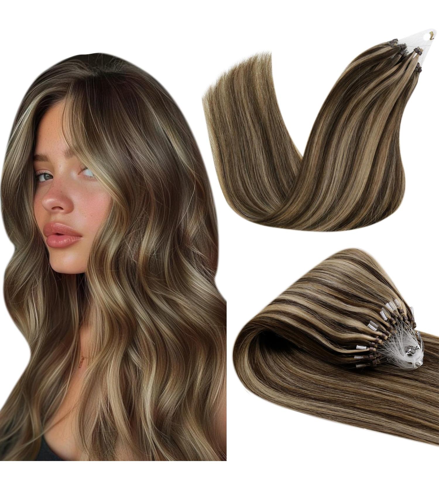 Buy Hetto Microring Extensions - Real Hair Balayage Dark Brown with Red Blonde #P4/27 40cm & 50cm | Remy Hair Quality International Shipping Available - Buy Online on GoSupps.com