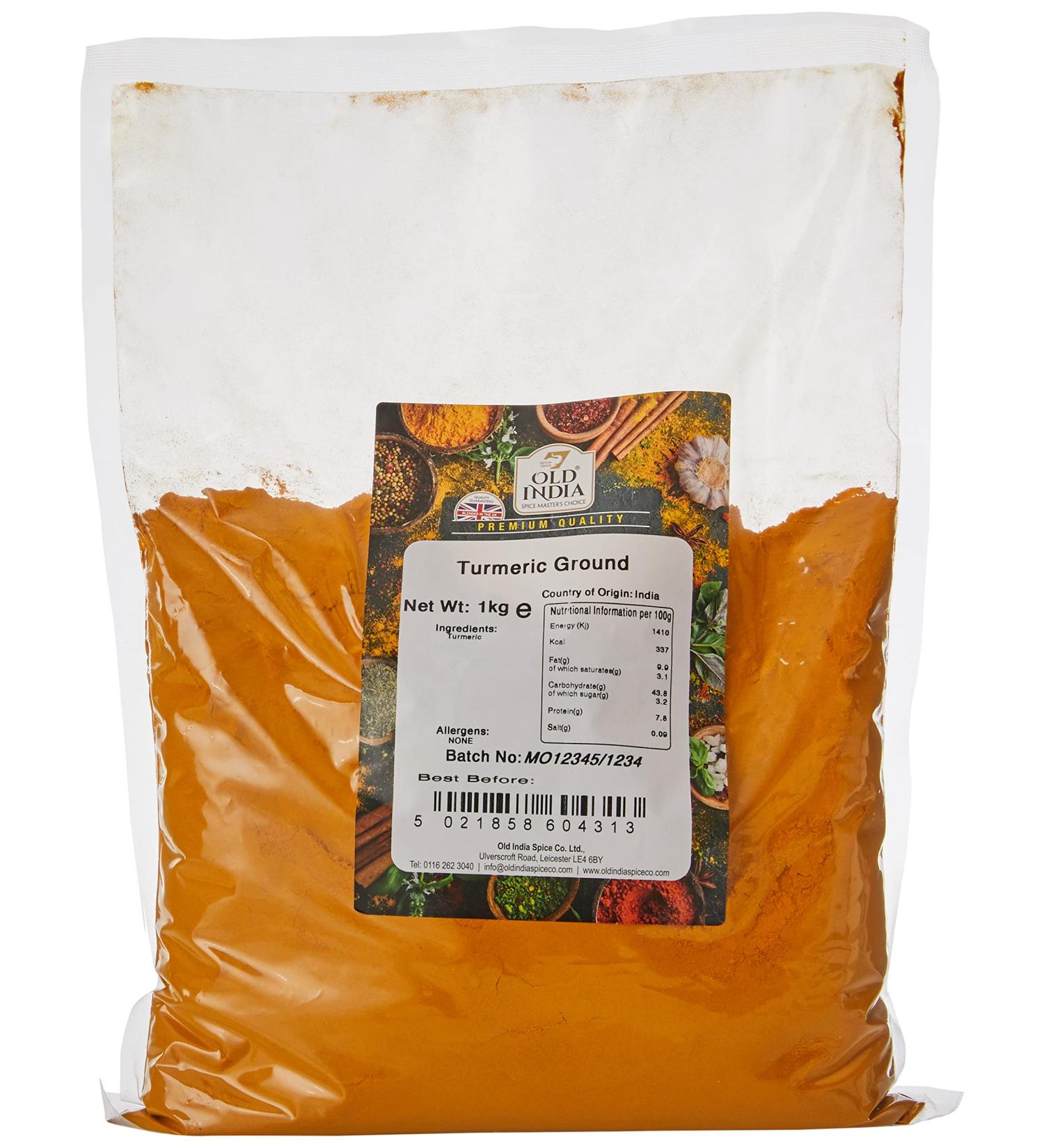 Old India Turmeric Ground 1kg - Premium Quality Spice for Cooking | Pack of 1 - Buy Online on GoSupps.com