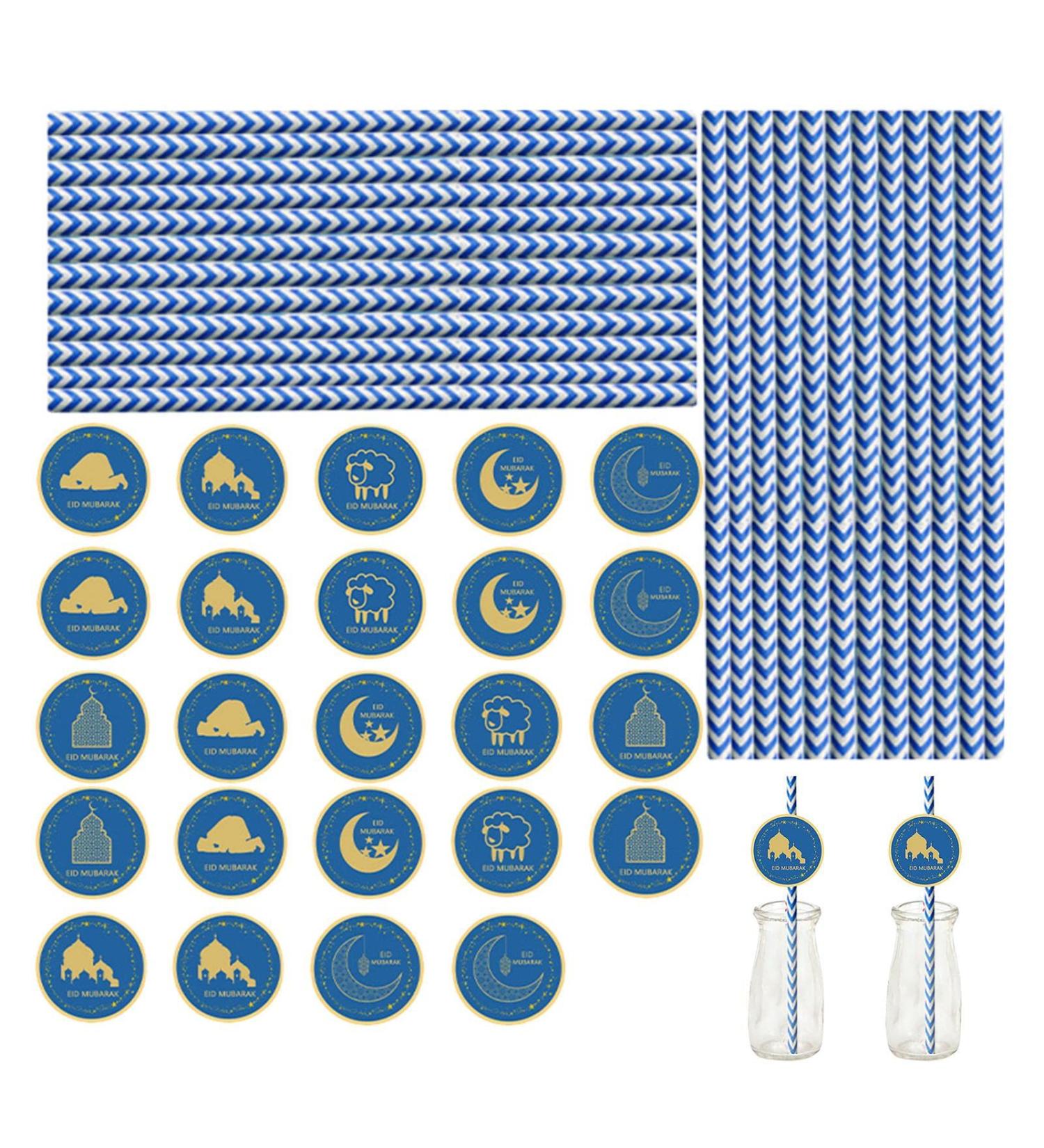 Eid Paper Straw Decor - Multi-Functional of Tableware for Supply Pattern Exquisite Straw - Supplies Decorative Straws Drinking Straws Hondony - Buy Online on GoSupps.com