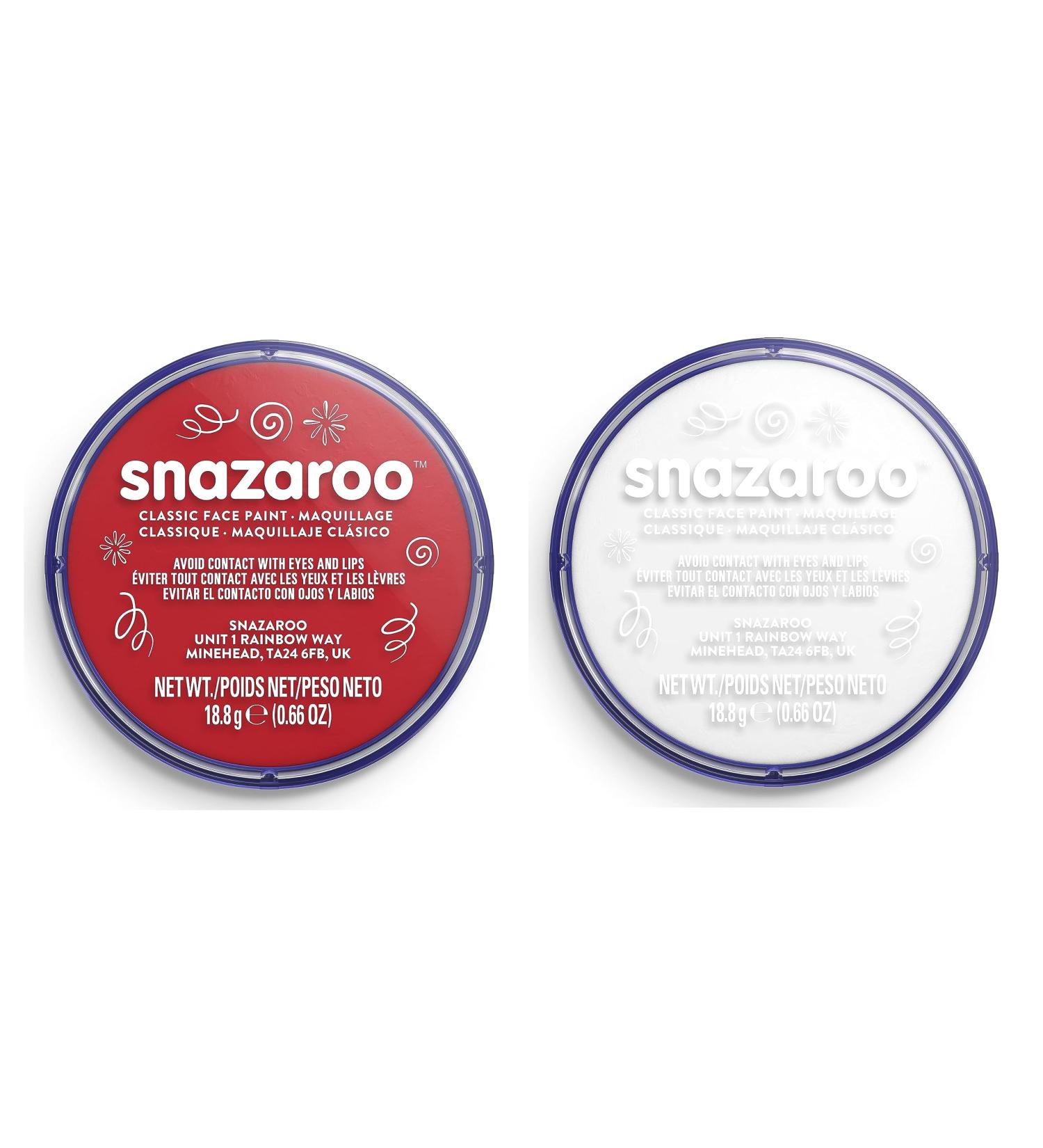 SK INFINITY Classic Face and Body Paint 18ml - Professional Water Based Single Cake Makeup in White & Red for Adults and Kids - Buy Online on GoSupps.com