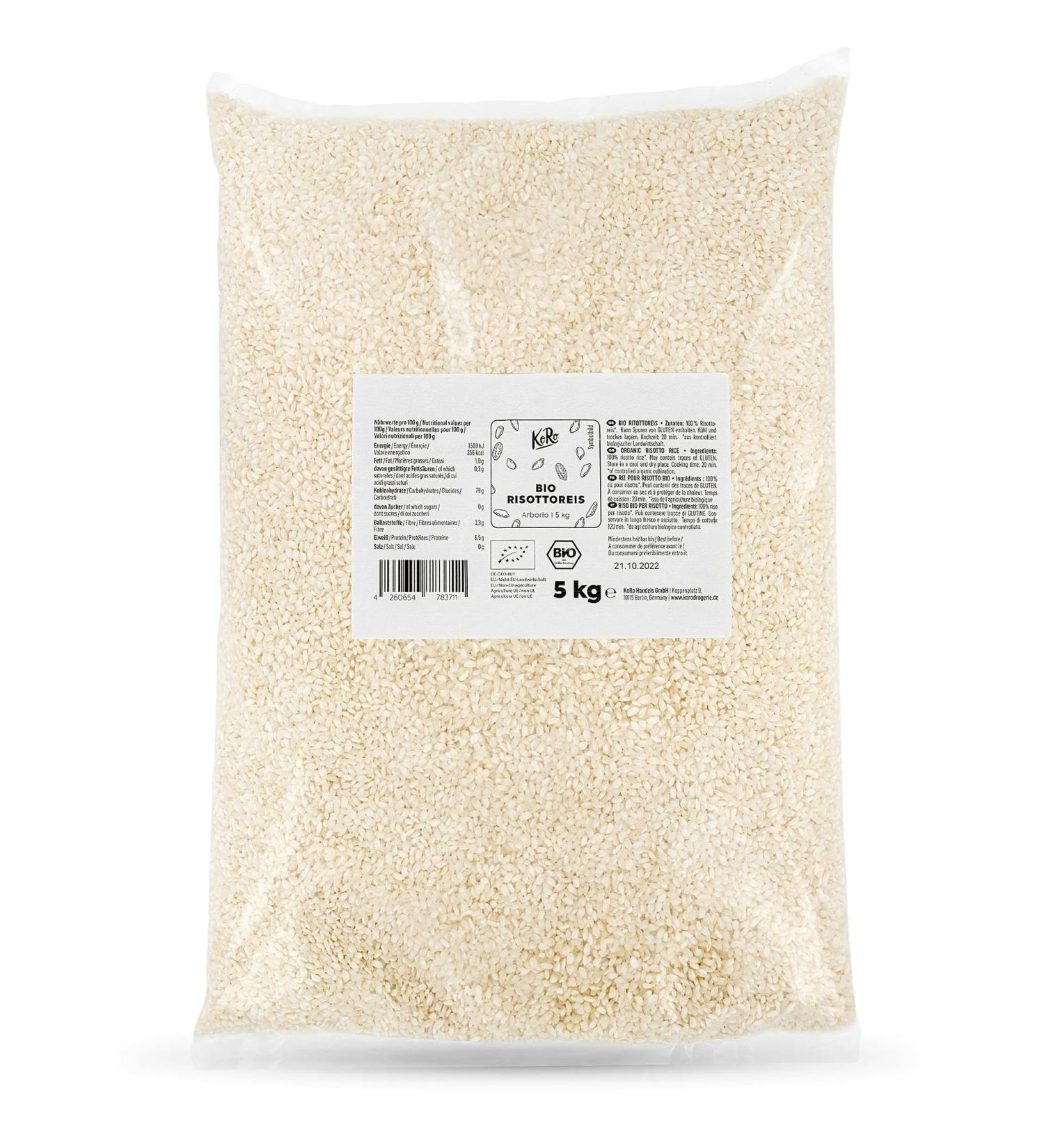KoRo - Organic risotto rice 5 kg - top quality - from organic farming - large format - Buy Online on GoSupps.com