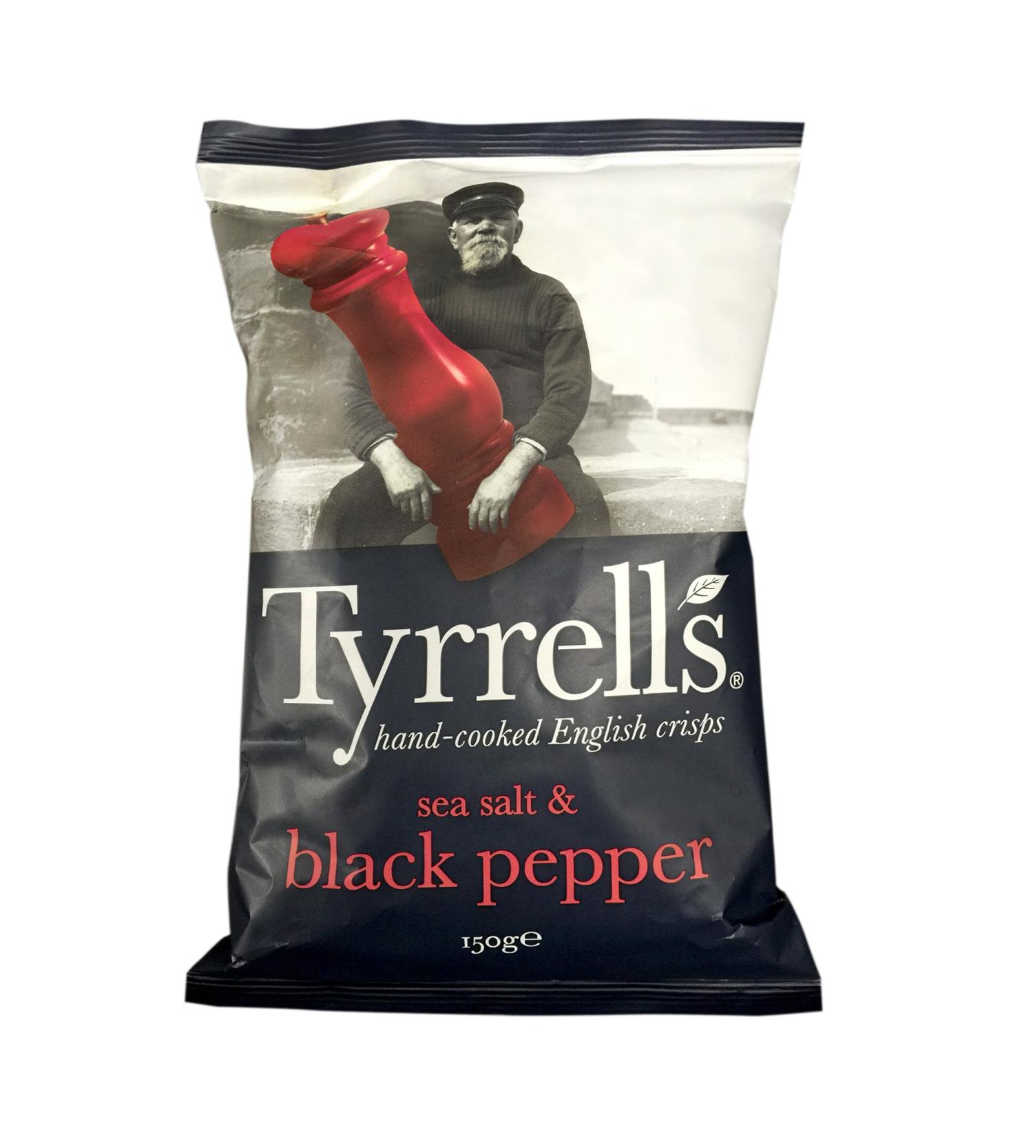 Tyrrell's Crisps Sea Salt & Black Pepper 150g - Buy Online on GoSupps.com