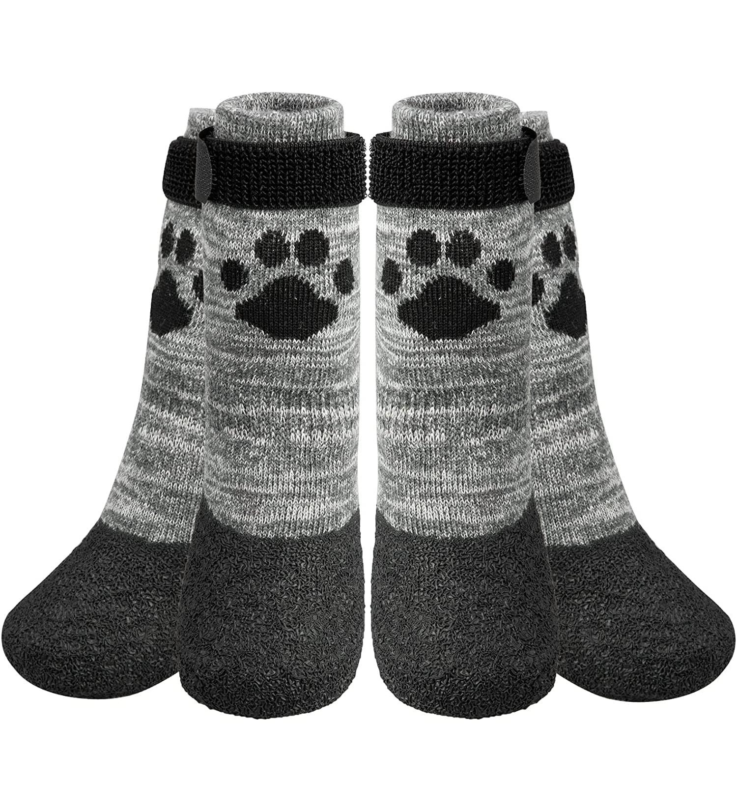 Kooltail Non-Slip Waterproof Dog Socks - Outdoor Dog Shoes with Pfot Protection & Traction Control for Hardwood Floors - Medium Gray - Buy Online on GoSupps.com