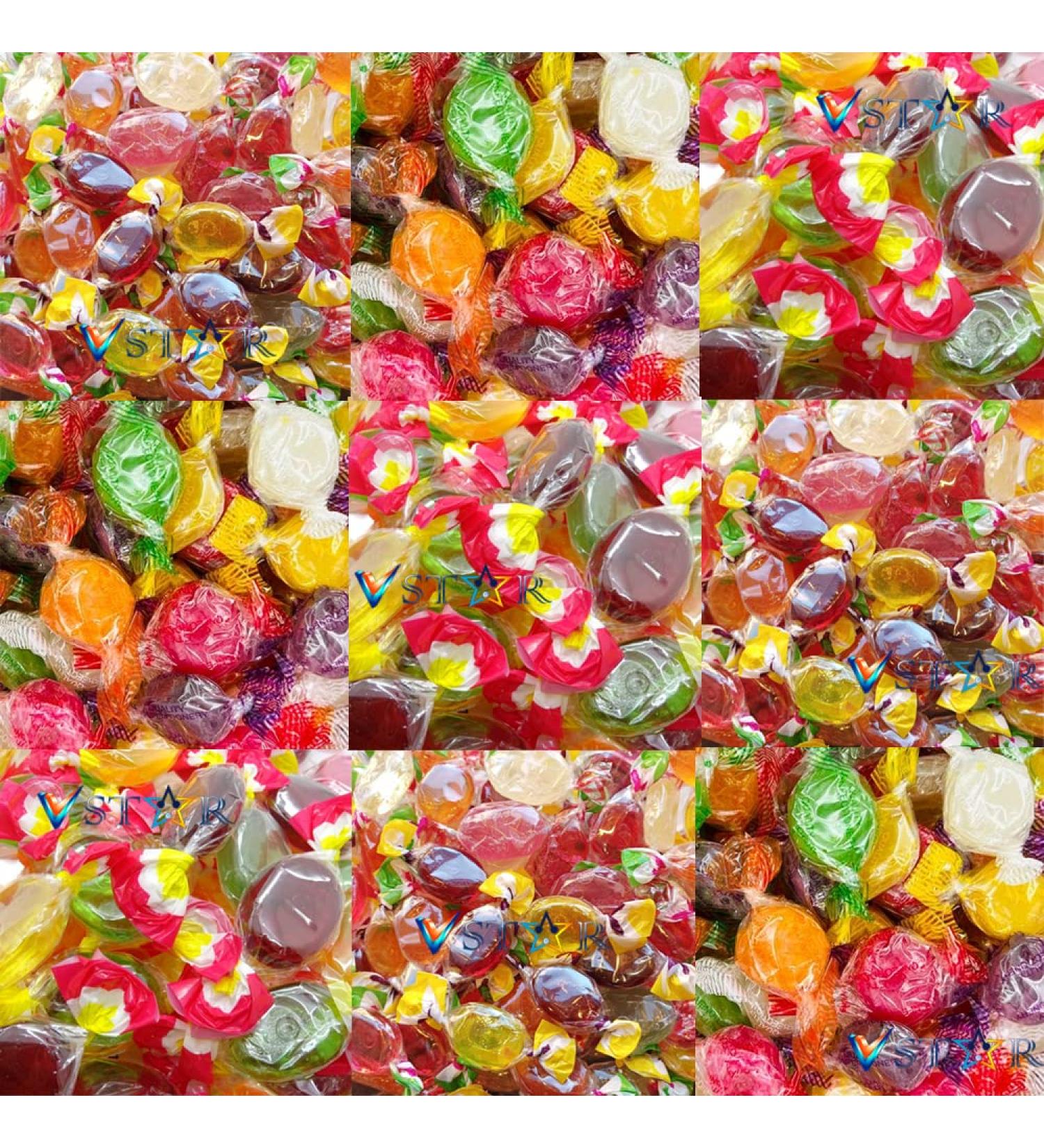 Fruit Drops Assorted Wrapped Boiled Sweets With Tub - Random Mixed Individually twist wrapped fruit drops (1kg)