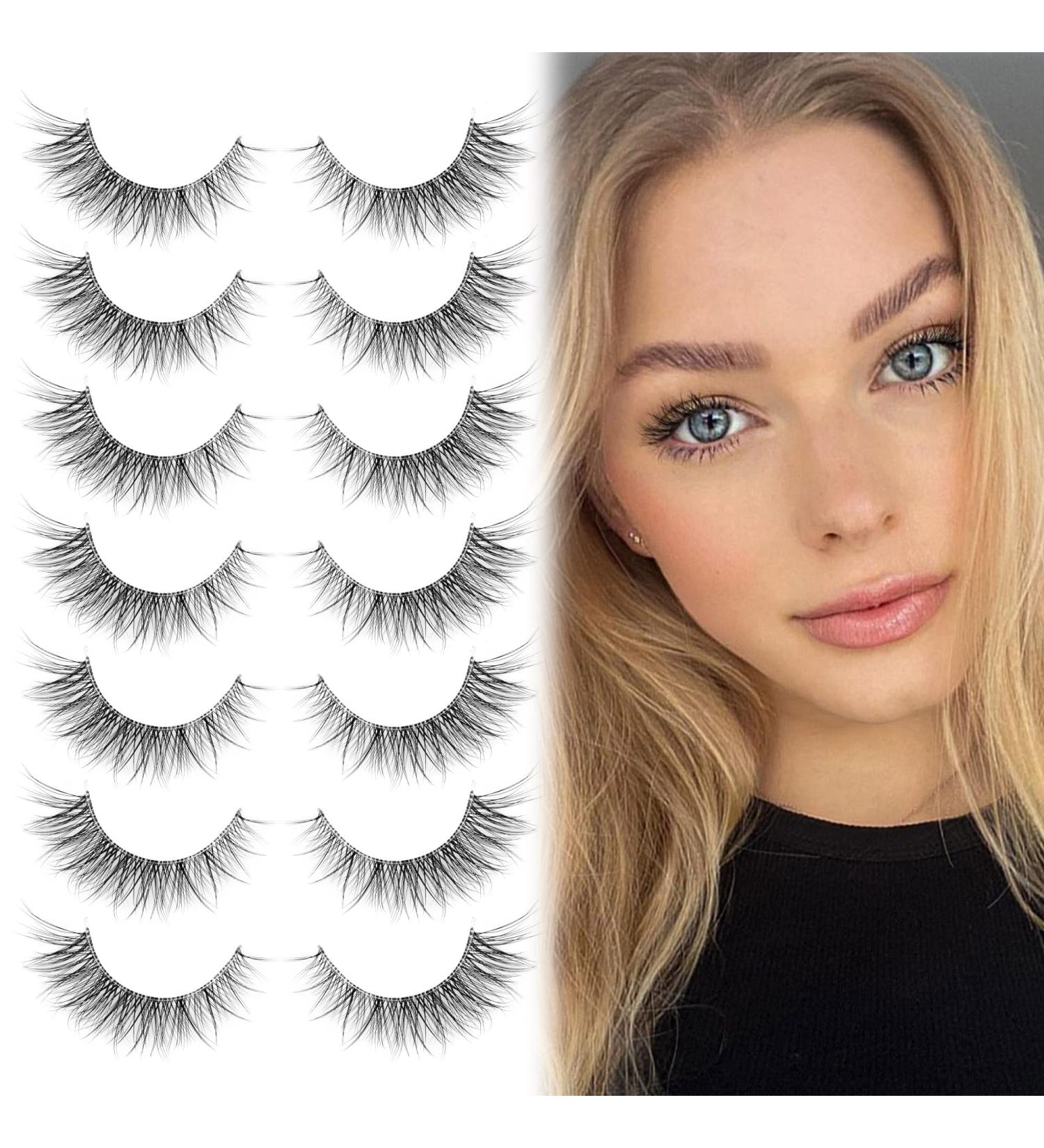 7 Pairs Focipeysa Wispy Faux Mink False Eyelashes 11mm-Clear Band - Buy Online on GoSupps.com