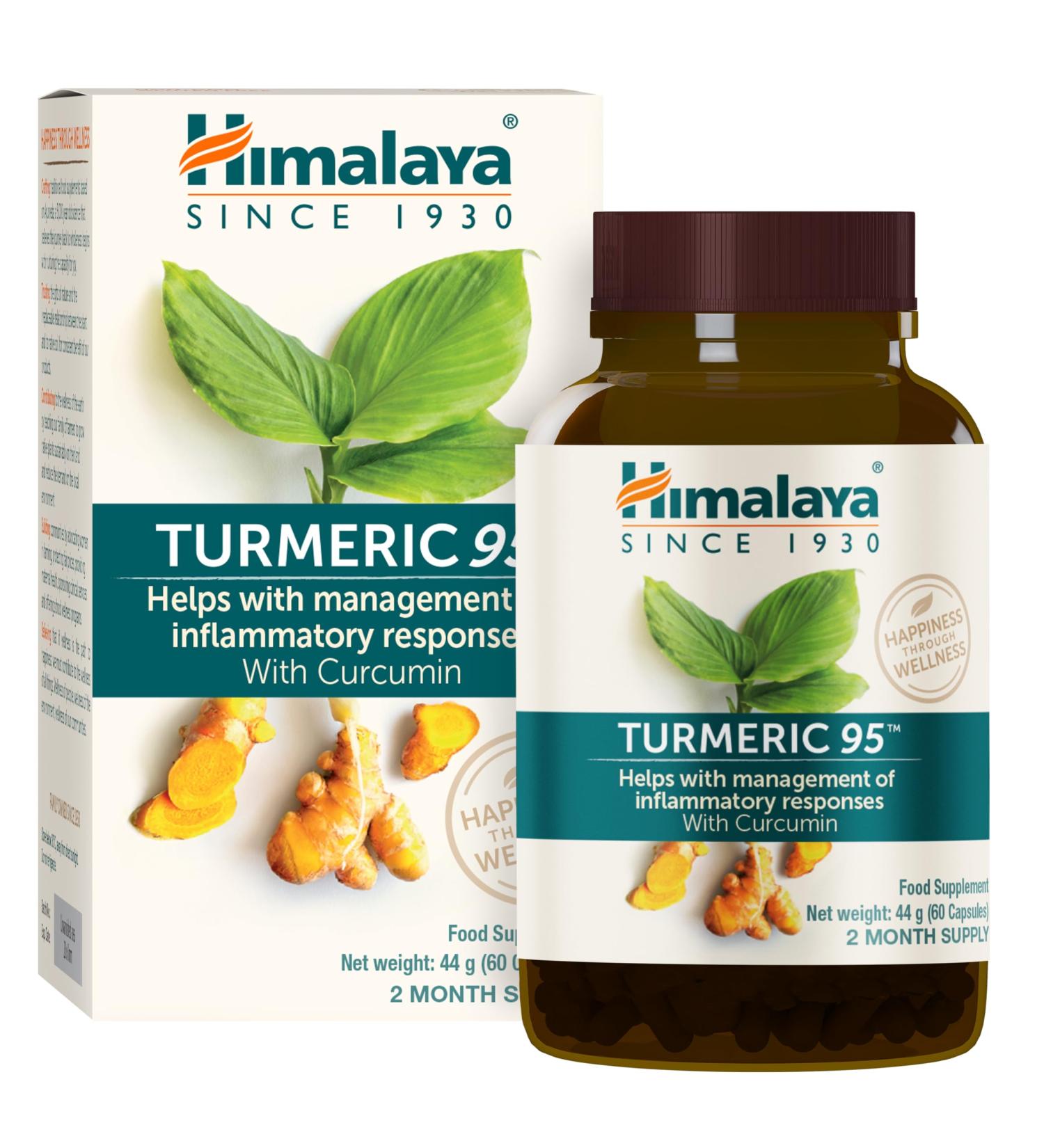Himalaya Curcuma 95 Suppl ment avec curcumine/curcumino des soutient le syst me immunitaire r sistance aux allergies 600 mg v g talien sans gluten 60 capsules Turmeric 95 - Buy Online on GoSupps.com