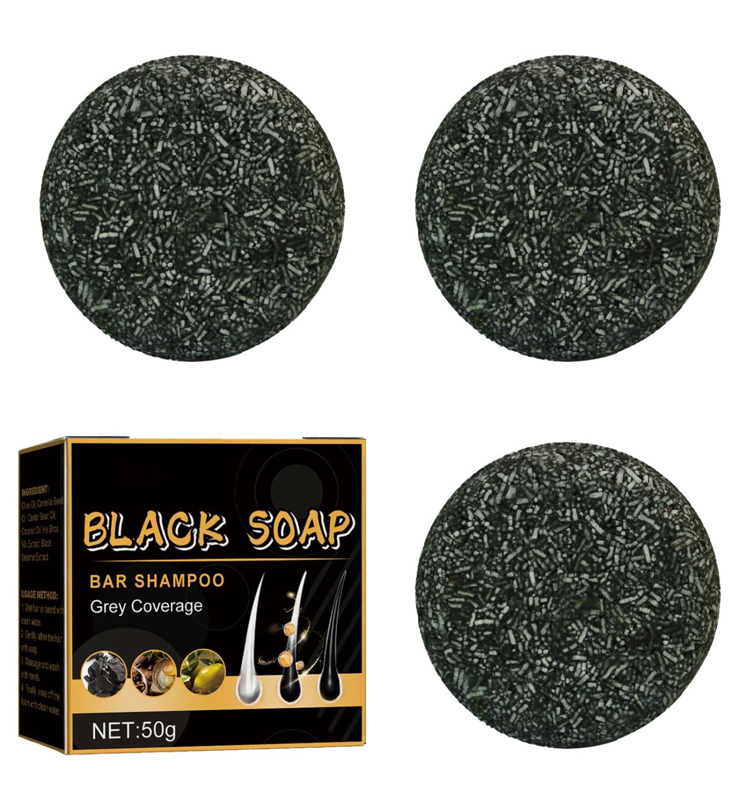 Sundaz Gray Hair Bamboo Charcoal Bar Sundaz Pure Gray Hair Charcoal Bar 50g Gray Hair Reverse Darkening Soap Bar Pure Organic Hair Darkening Charcoal Shampoo Bar (3pcs) - Buy Online on GoSupps.com