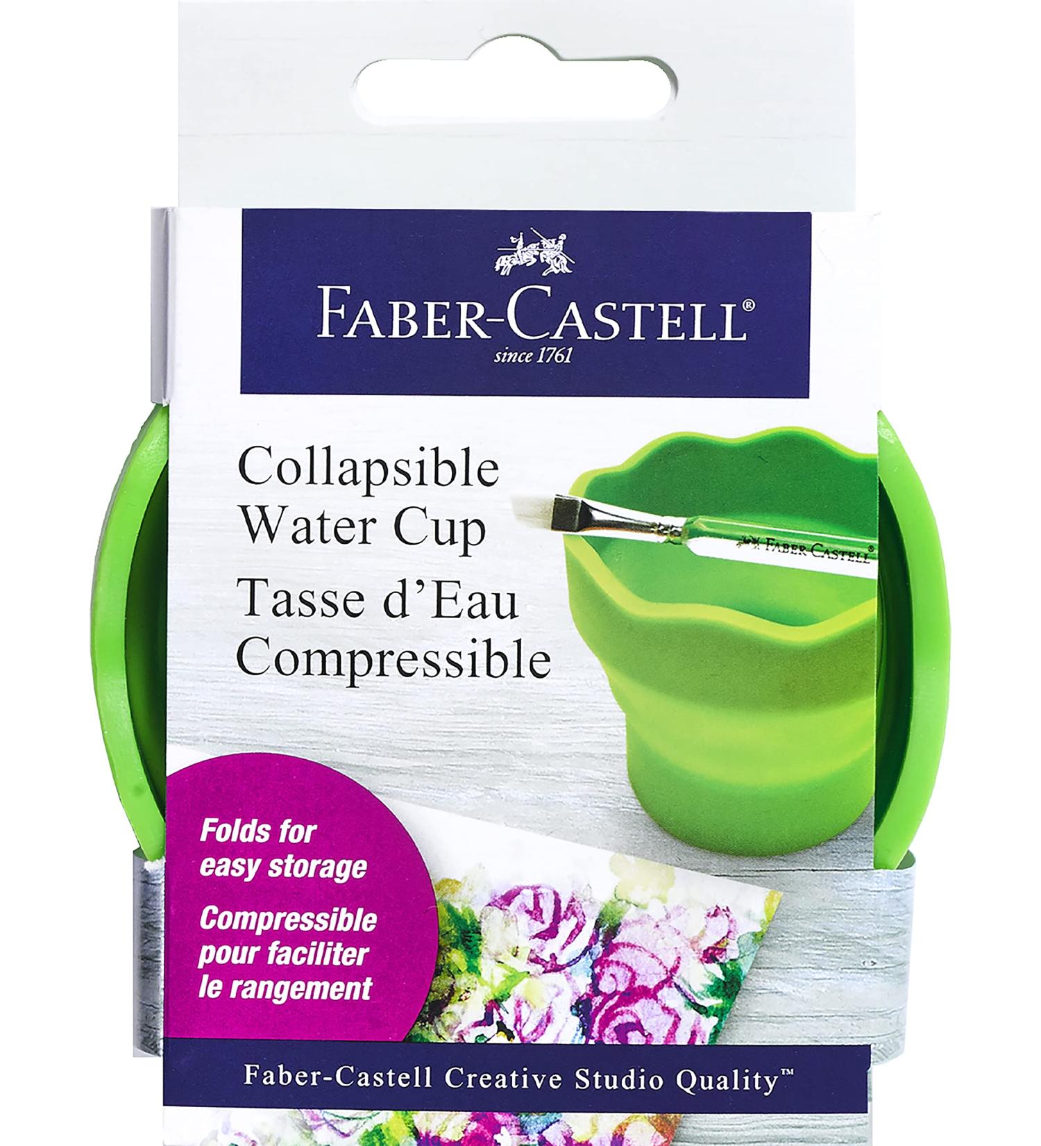 Faber-Castell Collapsible Water Cup - Light Green (Reusable, Perfect for Mixed Media and Painting) - Buy Online on GoSupps.com