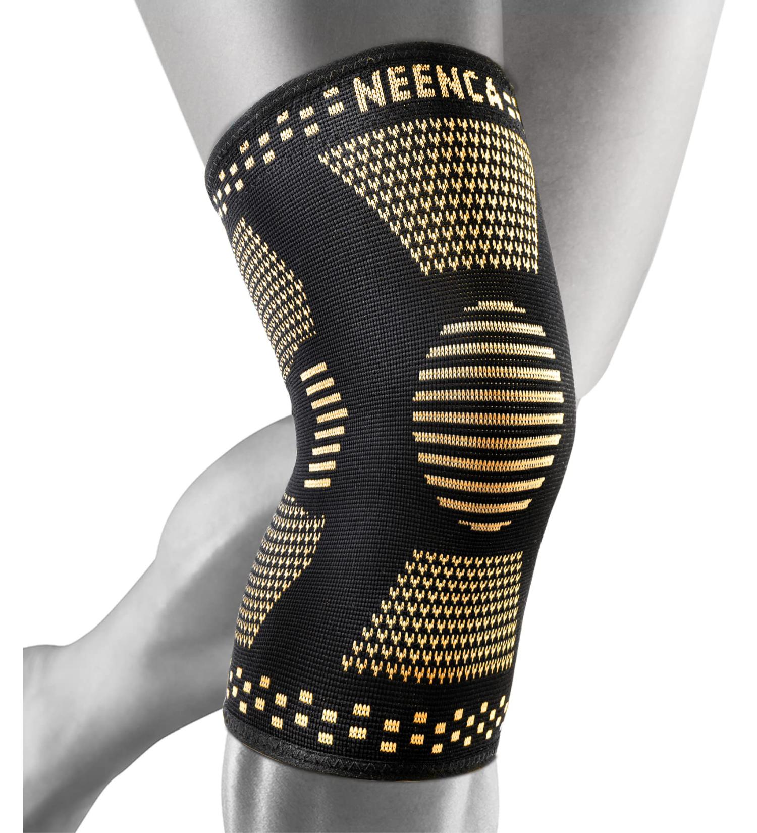NEENCA Copper Knee Support Brace (Pair) - Premium Compression Sleeve for Knee Pain Relief - Copper Infused Fiber Technology - Ideal for Sports, Arthritis, ACL, Joint Pain - Size M - Buy Online on GoSupps.com