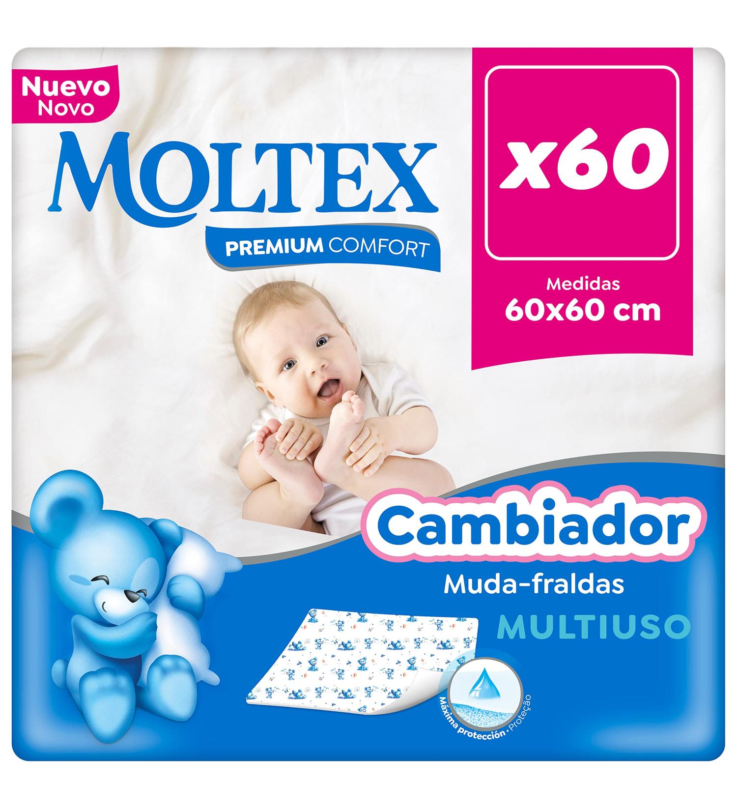 Moltex Premium Comfort Disposable Baby Changing Mat 60 x 60 cm - Pack of 60 - Eco-Friendly & Ultra-Absorbent for International Shipping - Buy Online on GoSupps.com