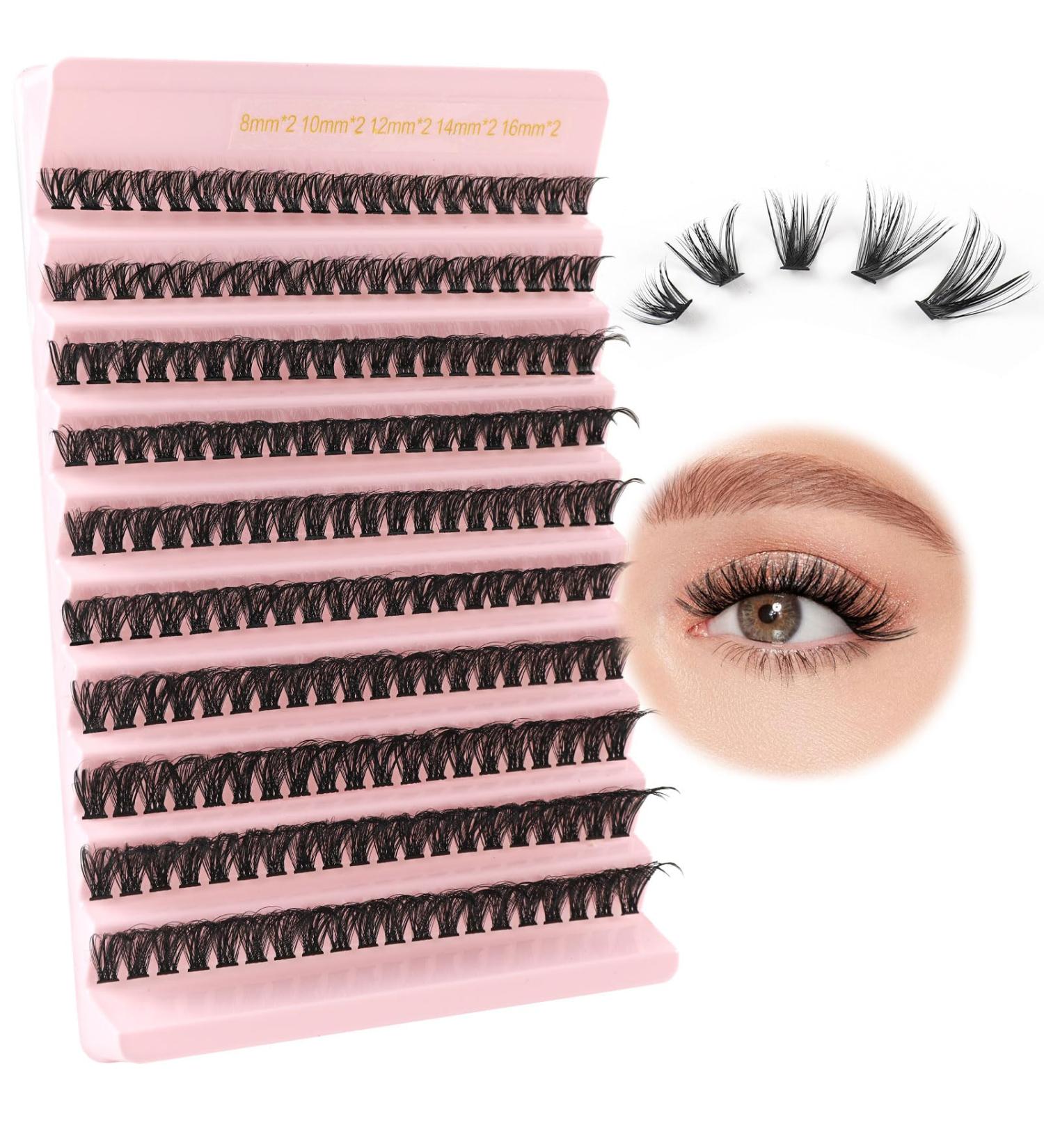 Poiuyoiu 50D Individual Eyelash Extensions Fluffy Cluster Lashes (8-16mm) | Reusable DIY Fake Eyelashes for Home Use - Buy Online on GoSupps.com