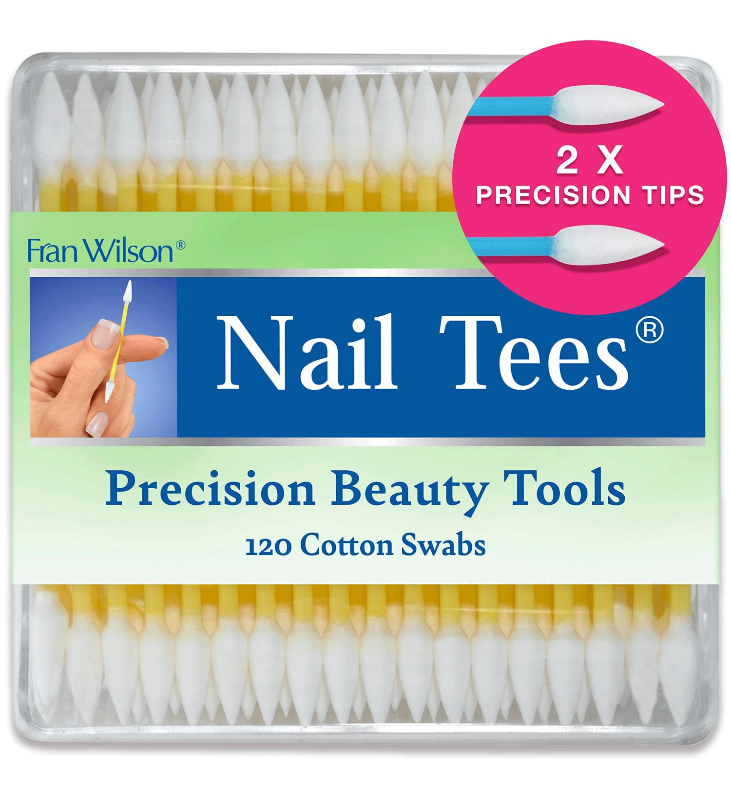 Fran Wilson Nail Tees Cotton Tips 120 Count (2 Pack) - Multi-Purpose Double-Sided Swabs for Precise Touch-Ups and Perfect Manicure/Pedicure - Buy Online on GoSupps.com