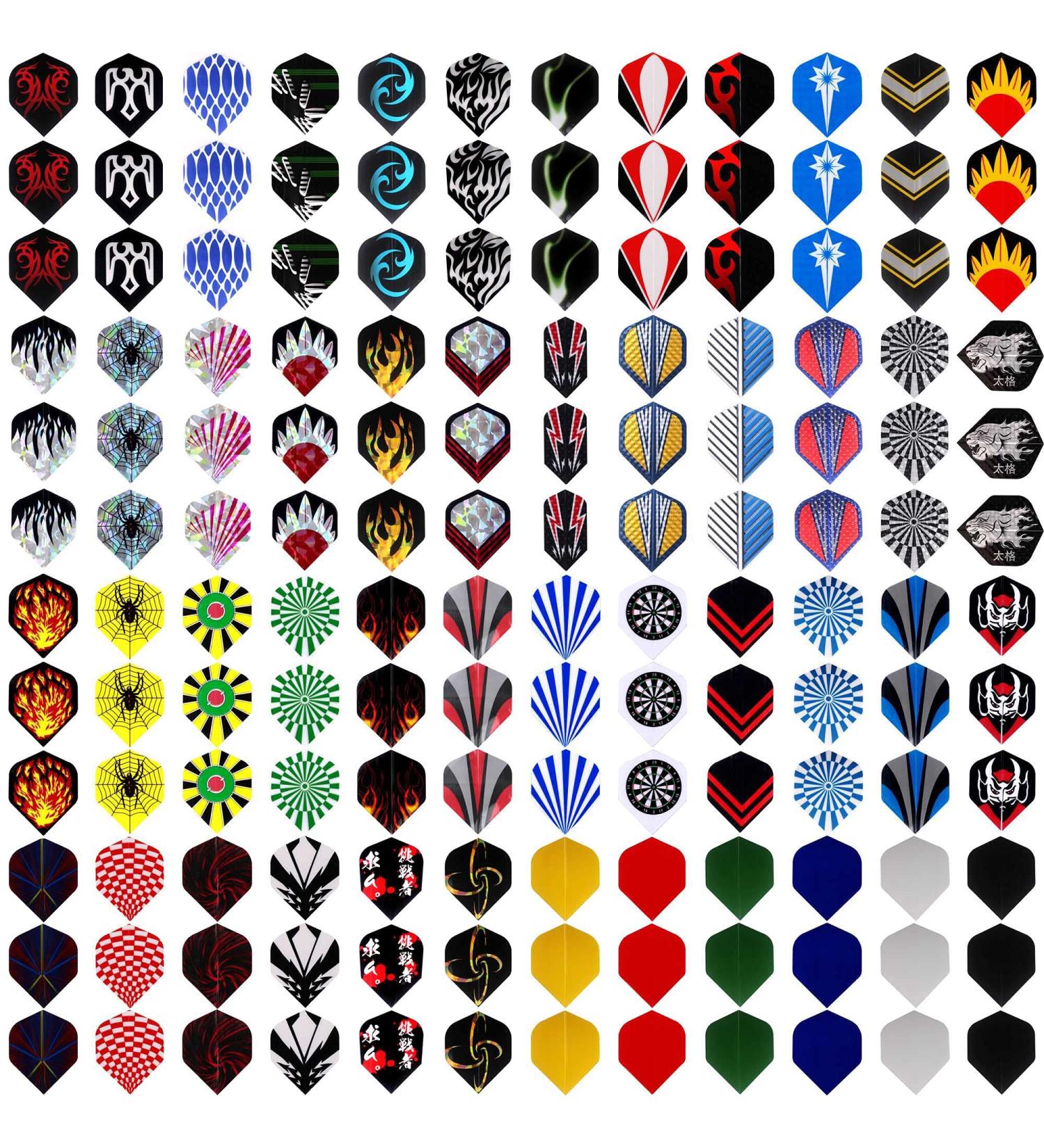 MAXMAU Dart Flights 144 pcs - Professional Standard Shape Replacement Feathers for Steel Tip and Soft Tip Darts - Buy Online on GoSupps.com