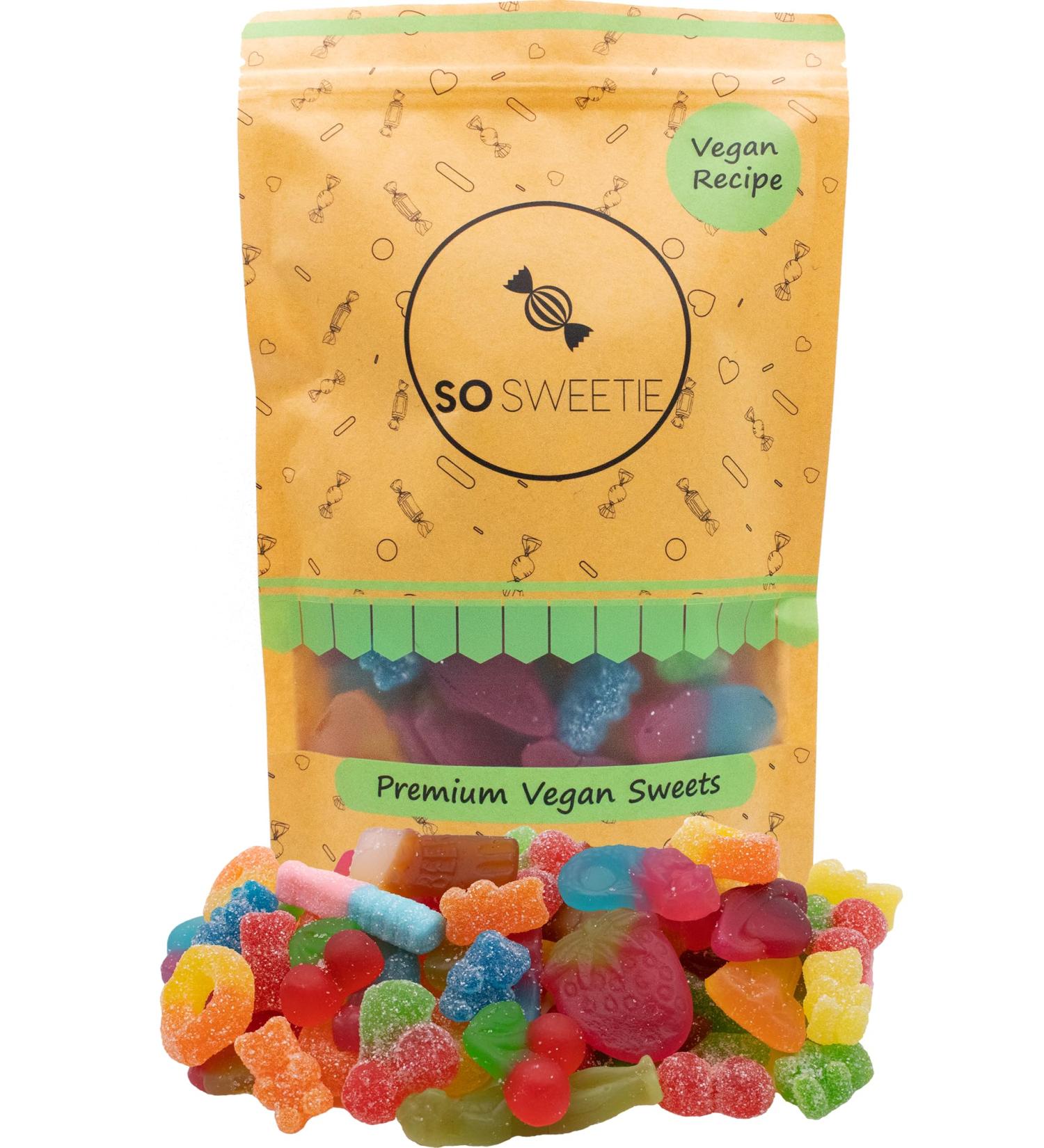 Vegan Premium Pick and Mix Sweets - SoSweetie Resealable Pouch - Buy Online on GoSupps.com