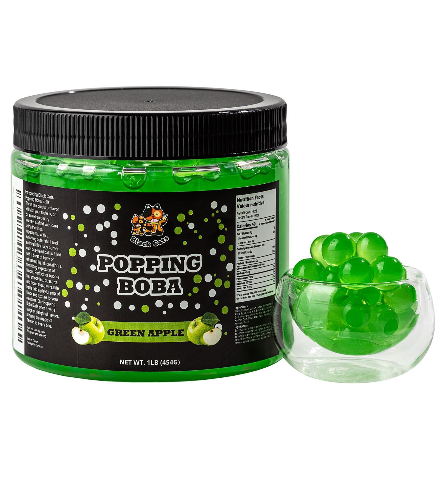 Popping Boba Pearls | 1LB (454g) | Bursting Tea Balls for Drinks Desserts Smoothies and Snack Toppings | Bubble Tea Tapioca Pearls Mix Kit (Green Apple) - Buy Online on GoSupps.com