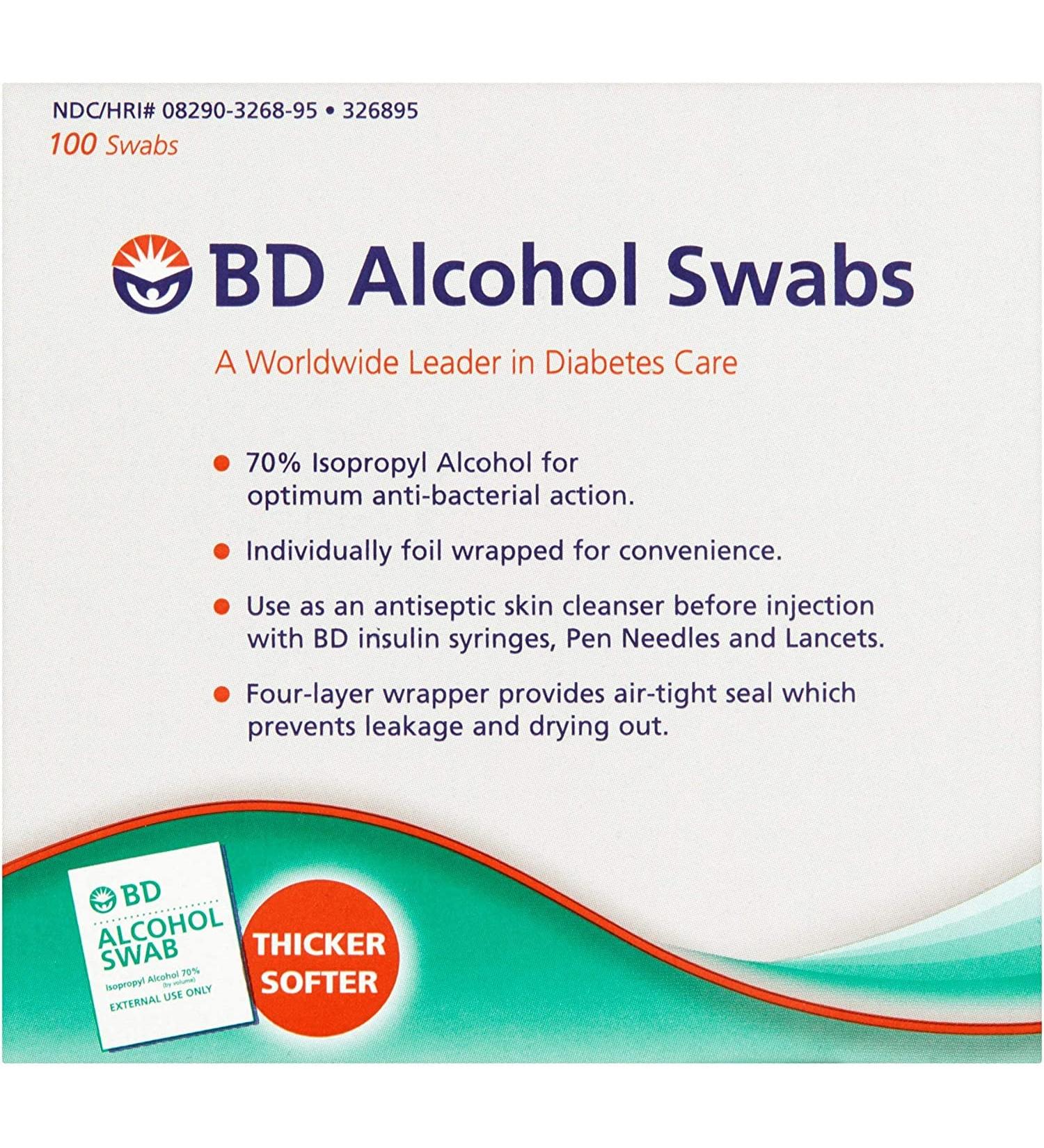 BD Alcohol Prep Swabs - 100 Pack | Antiseptic Wipes for Skin Cleansing - Buy Online on GoSupps.com