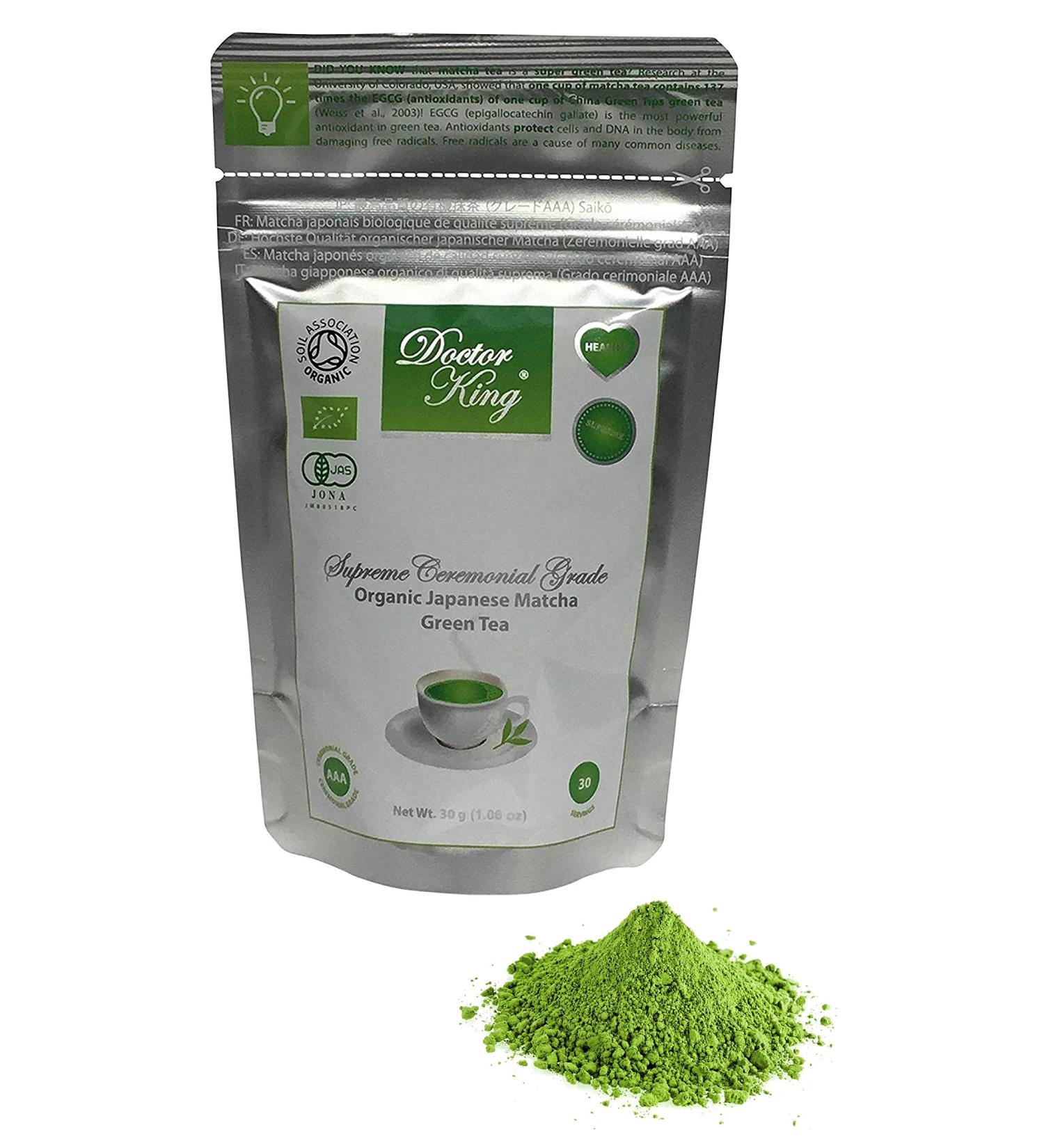 DOCTOR KING Finest Ceremonial Grade Organic Japanese Matcha Green Tea | Top Grade: Ceremonial Grade AAA | Variety (Saik (Saik is Japanese for supreme))