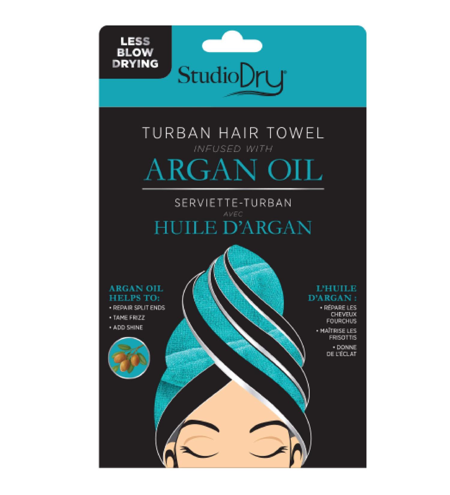 Turban Towel with Argan Oil - Quick Dry Hair Wrap for All Hair Types | International Shipping - Buy Online on GoSupps.com