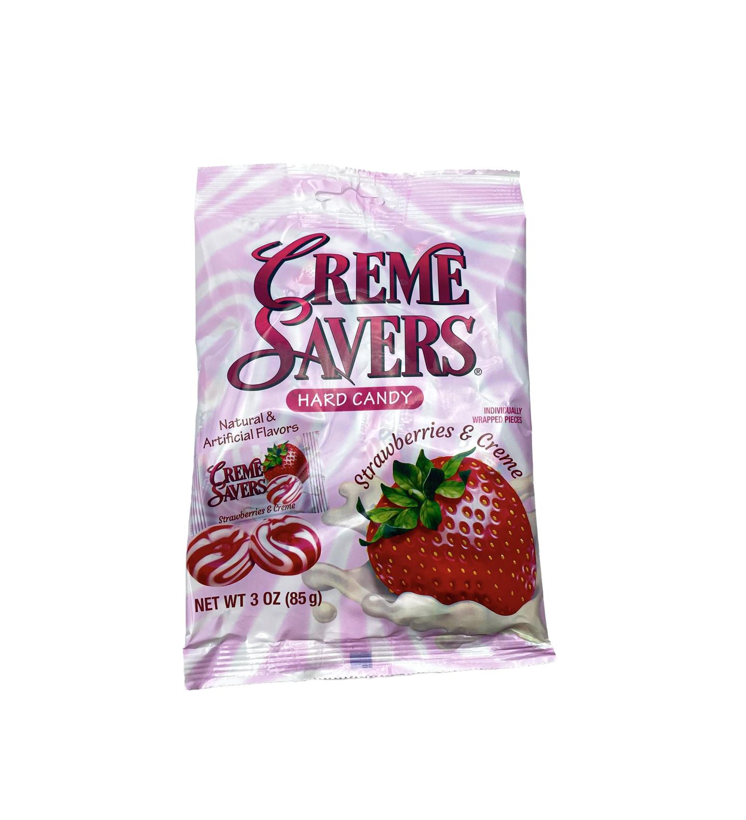 Creme Savers Strawberries and Creme Hard Candy 3 OZ (Pack of Two) Strawberry 3 Ounce (Pack of 2)