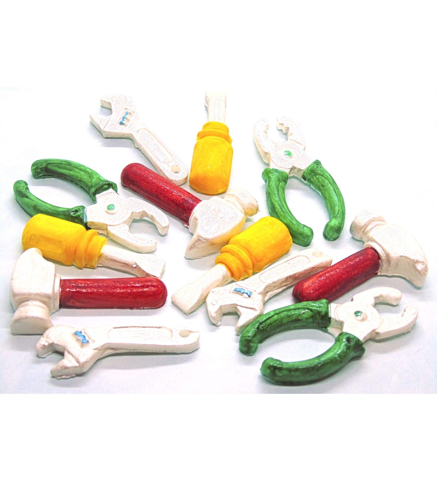 12 Edible DIY Tools Birthday Baby Shower Cupcake Toppers Cake Decorations