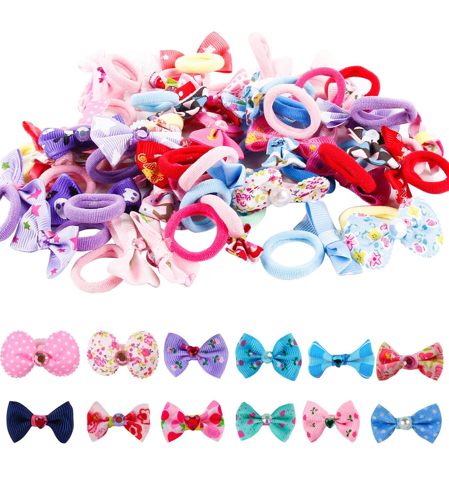 Buy Candygirl Elastic Hair Ties for Baby Girls - 50 Stylish Designs | Affordable Ponytail Holders for Toddlers & Kids - Buy Online on GoSupps.com