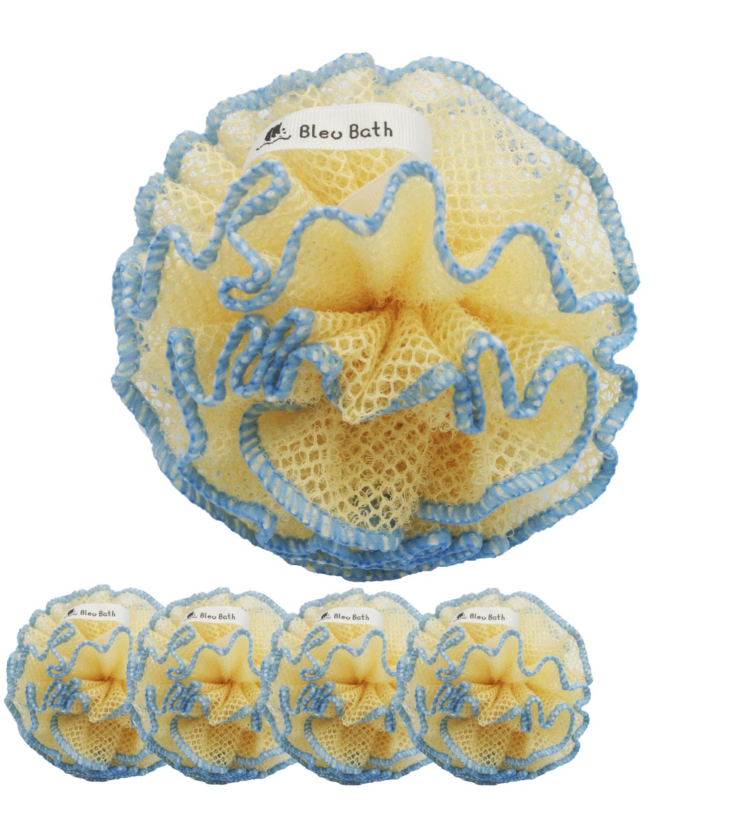 Exfoliating Body Scrubber Puff (4 Pack) | Deep Cleaning Loofah Sponge for Men & Women | Rich Bubbles & Sturdy Design - Buy Online on GoSupps.com