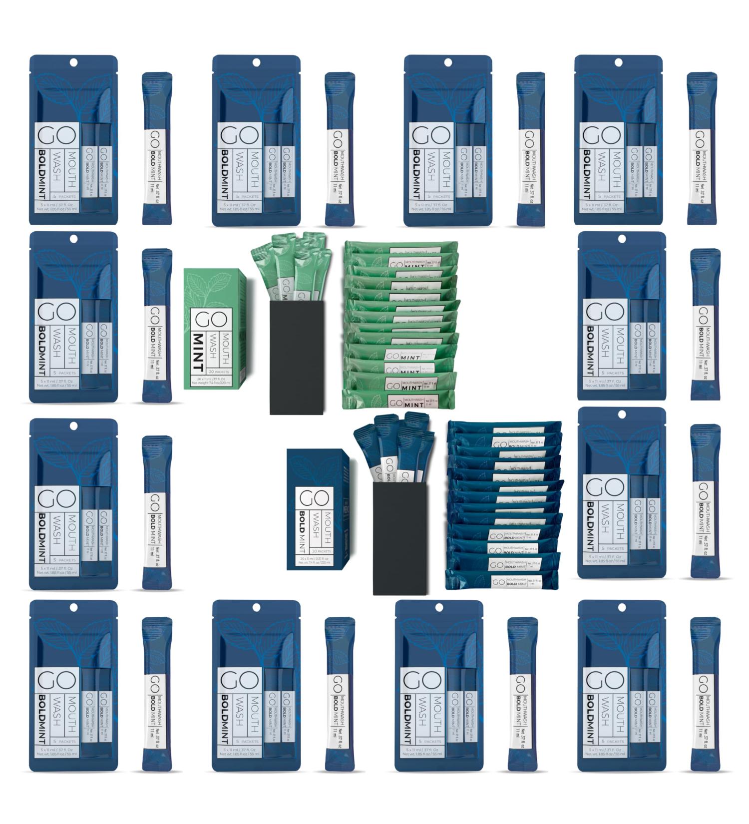 20 Bold Mint 20 Smooth Mint and 60 Bold Mouthwash Packets