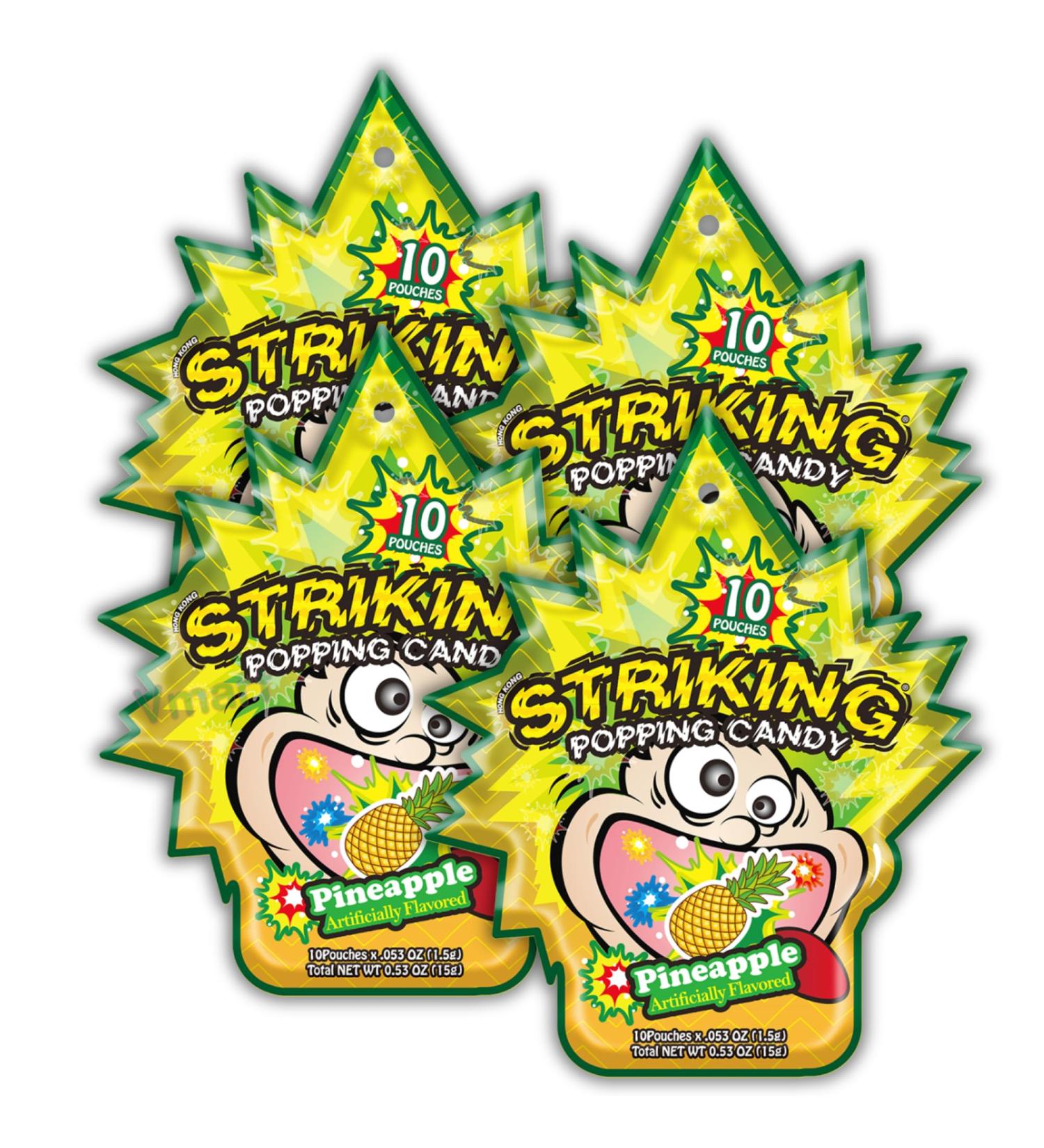 Striking Popping Candy Pineapple Flavour 15g (Pack of 4) - Buy Online on GoSupps.com